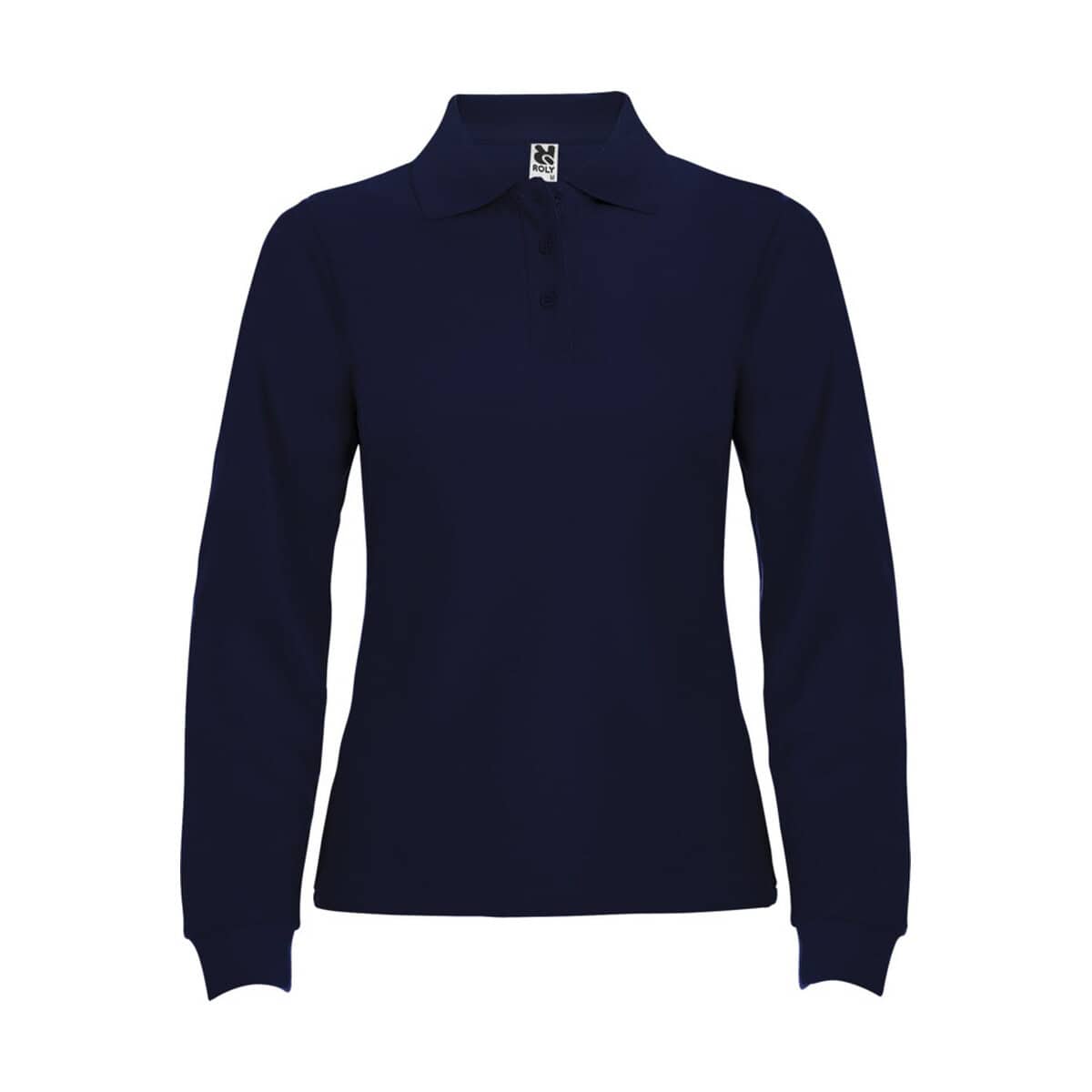 Bluza polo granatowa z długim rękawem na gadżety reklamowe.