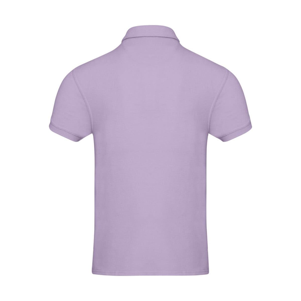 Koszulki z logo – koszulka polo akoya, unisex, z materiału frotte z recyklingu 3754435_b1 Nadruk na koszulce polo w pastelowym lilowym kolorze.