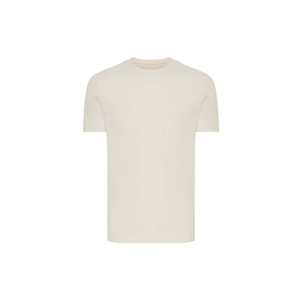 Koszulki z logo – koszulka z bawełny z recyklingu iqoniq brett T9107.018.L__S_0 Biała koszulka z krótkim rękawem, grawerowane gadżety na prezent, personalizowane odzież reklamowa.