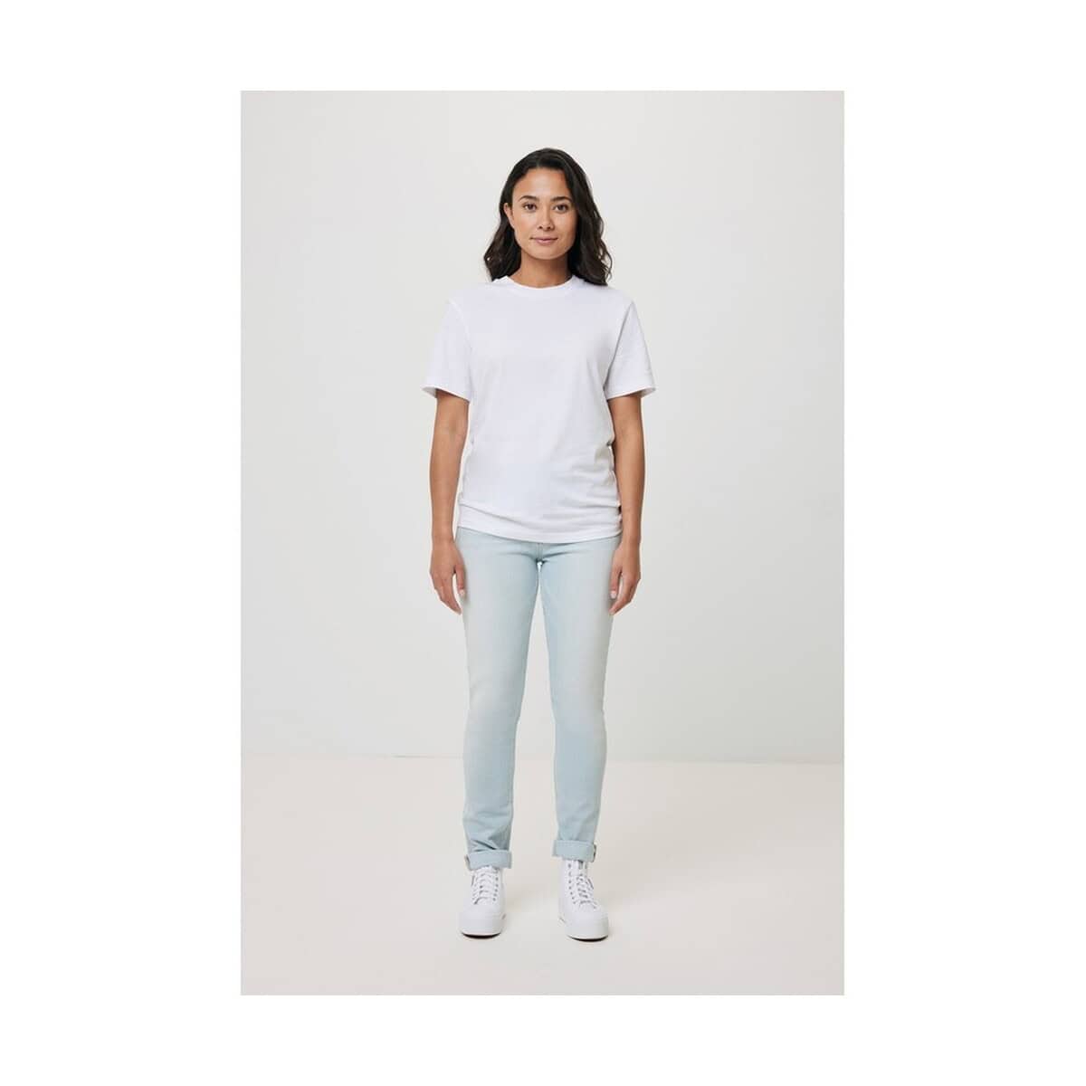 Koszulki z logo – koszulka z bawełny z recyklingu iqoniq bryce T9100.004.4XL__B_10 1. T-shirt basic białe, wygodna odzież codzienna.