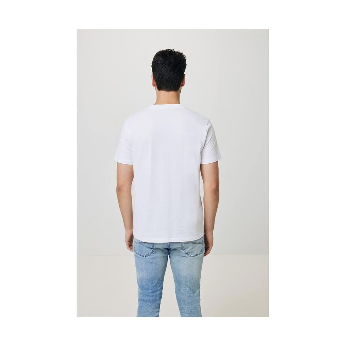 Koszulki z logo – koszulka z bawełny z recyklingu iqoniq bryce T9100.004.4XL__B_15 Biała koszulka T-shirt na mężczyźnie, prosta i casual, odzież z nadrukiem, odzież reklamowa, gadżety promocyjne.