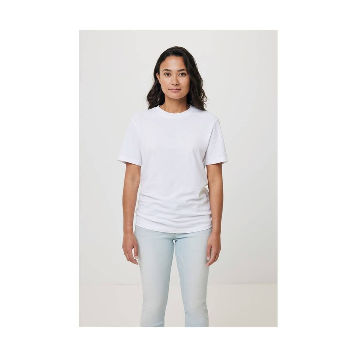 Koszulki z logo – koszulka z bawełny z recyklingu iqoniq bryce T9100.004.4XL__B_18 Prosty biały T-shirt damski, odzież promocyjna, odzież reklamowa, gadżety z nadrukiem, ubrania na metkę.