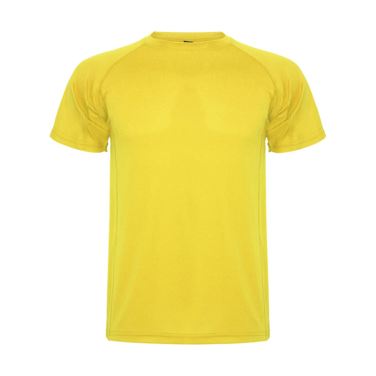 Żółta koszulka sportowa z krótkim rękawem, idealna na treningi i aktywności outdoorowe.