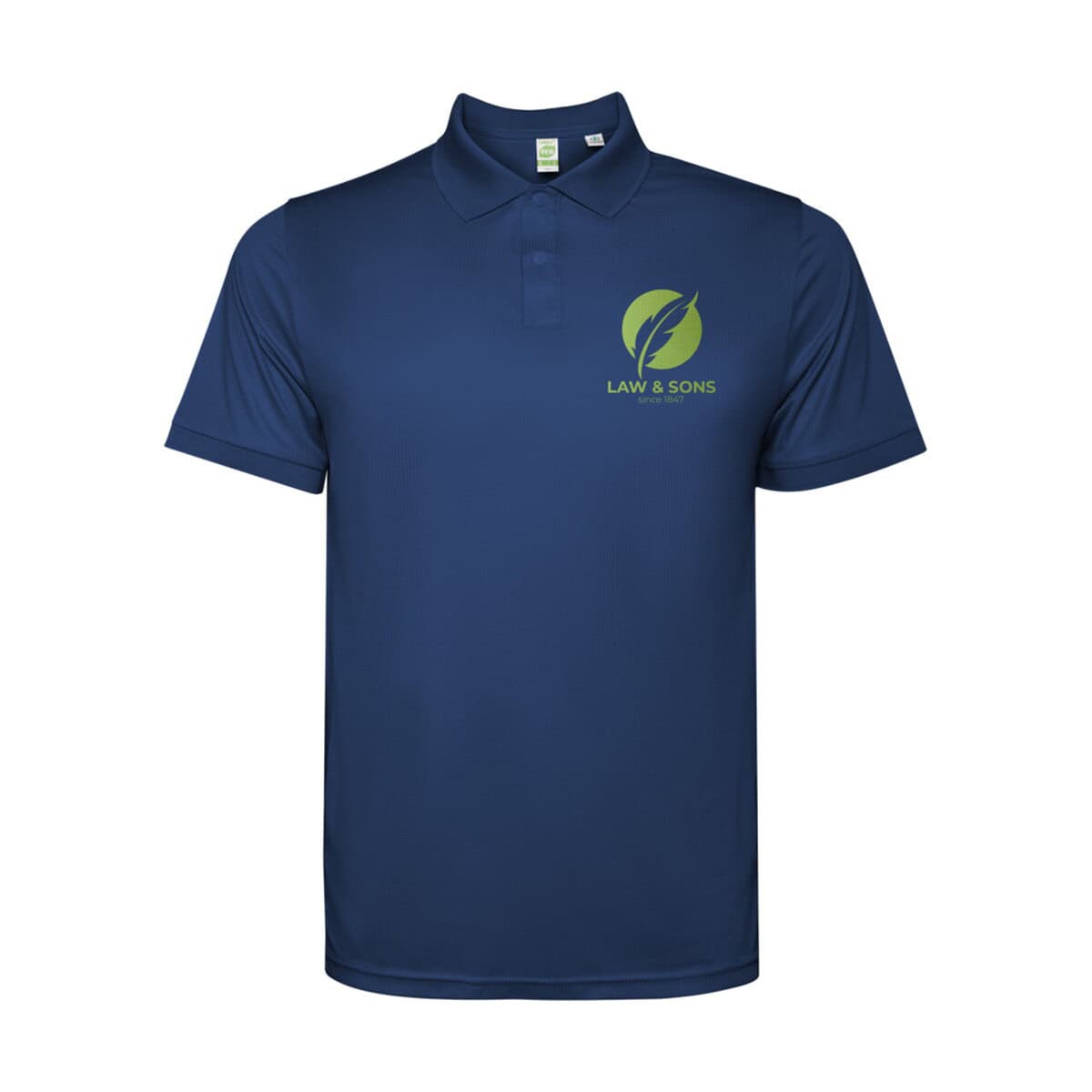 Koszulki z logo – torrmo męskie polo z krótkim rękawem r04001r_tr_y1 Poloshirt z nadrukiem logo firmy Law & Sons, odzież reklamowa dla klientów i pracowników.