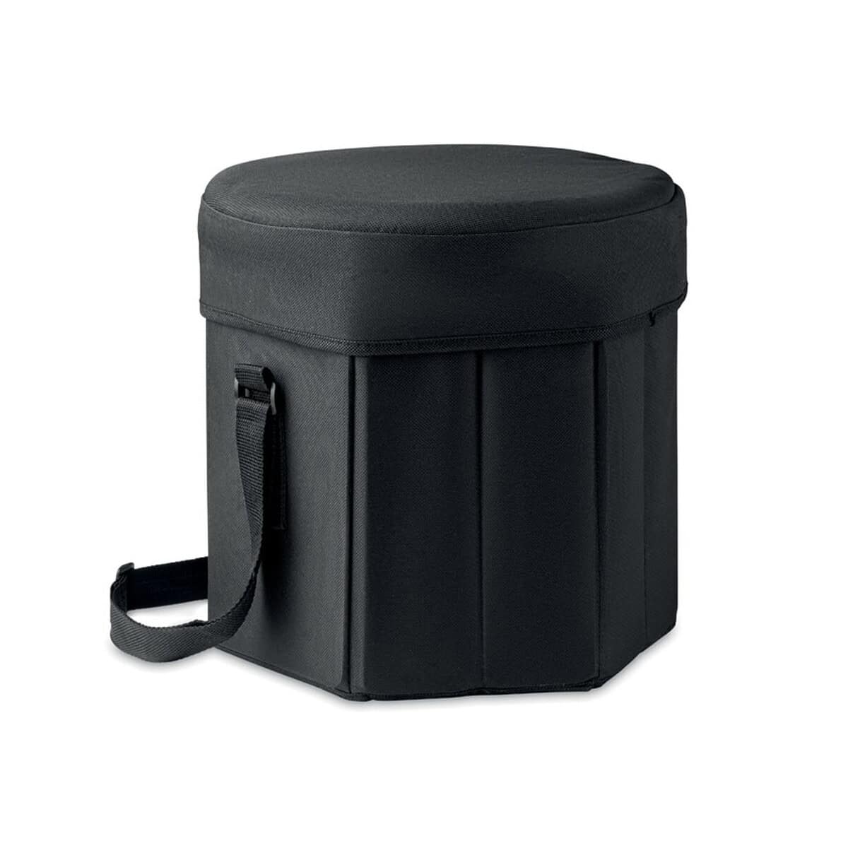 Czarny pokrowiec na termowkrętkę z rączką i zamkiem, idealny na prezent, gadżety promocyjne, akcesoria reklamowe, personalizowane upominki.