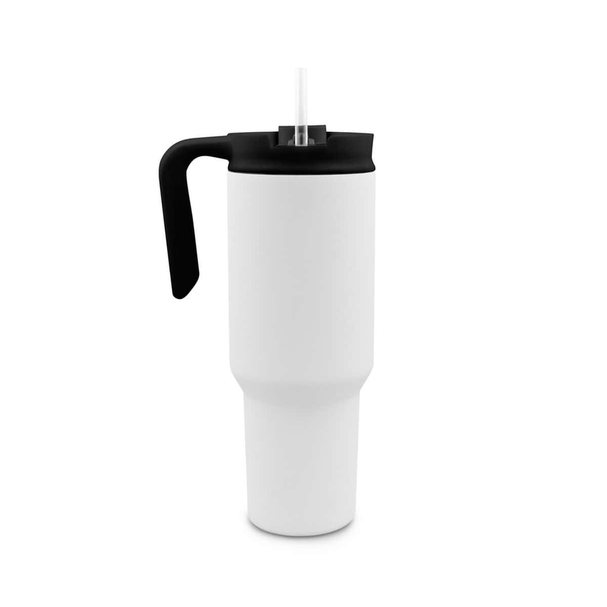 Kubki termiczne z logo – kubek termiczny 1100 ml air gifts z ergonomicznym uchwytem | ony VA094-02_AAA06 Butelka termiczna z rurką i uchwytem, idealna na podróże i fitness.