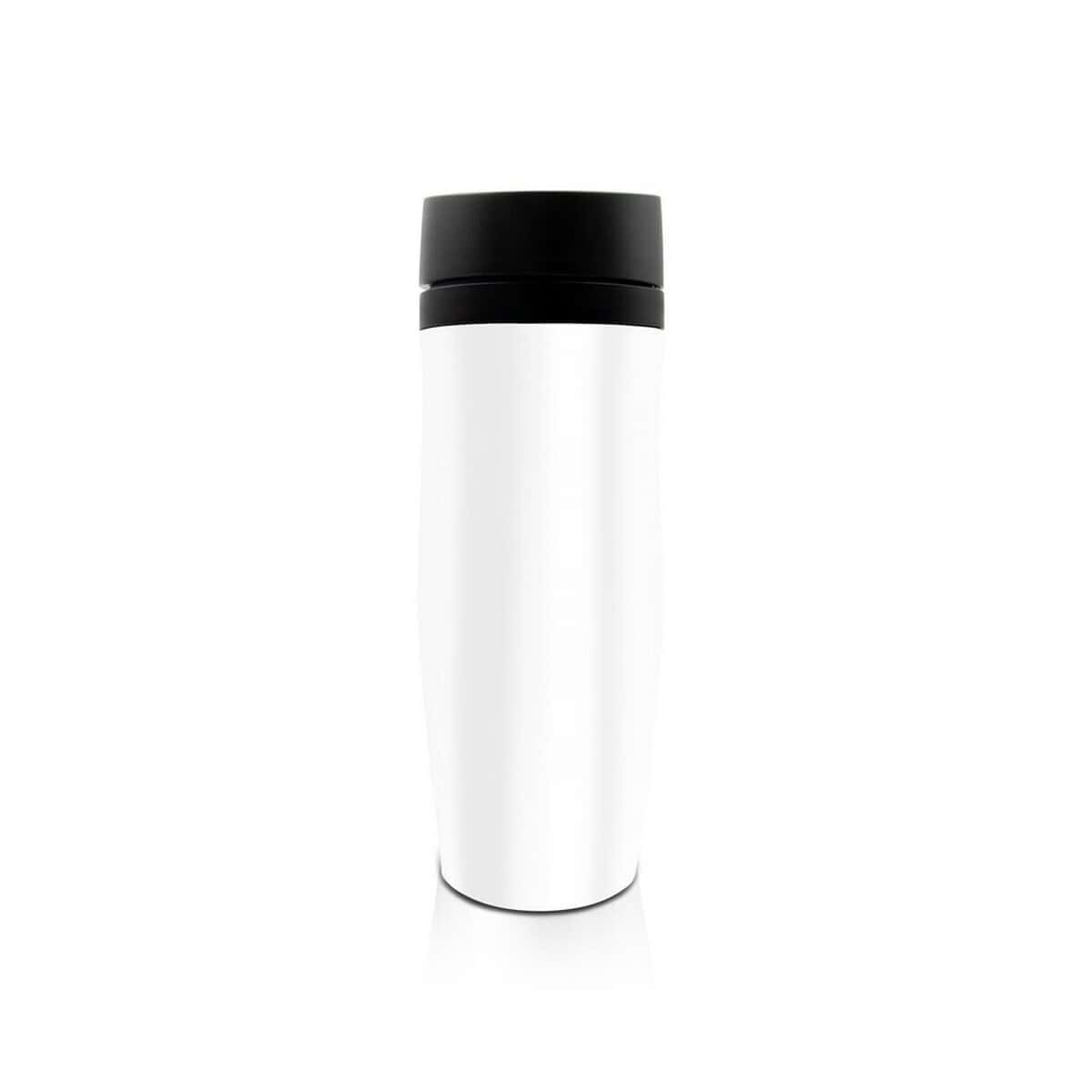 Kubki termiczne z logo – kubek termiczny 375 ml air gifts | jackson V4988-02_IBK01 Termiczna butelka z czarną pokrywką, personalizowane gadżety reklamowe, upominek firmowy.