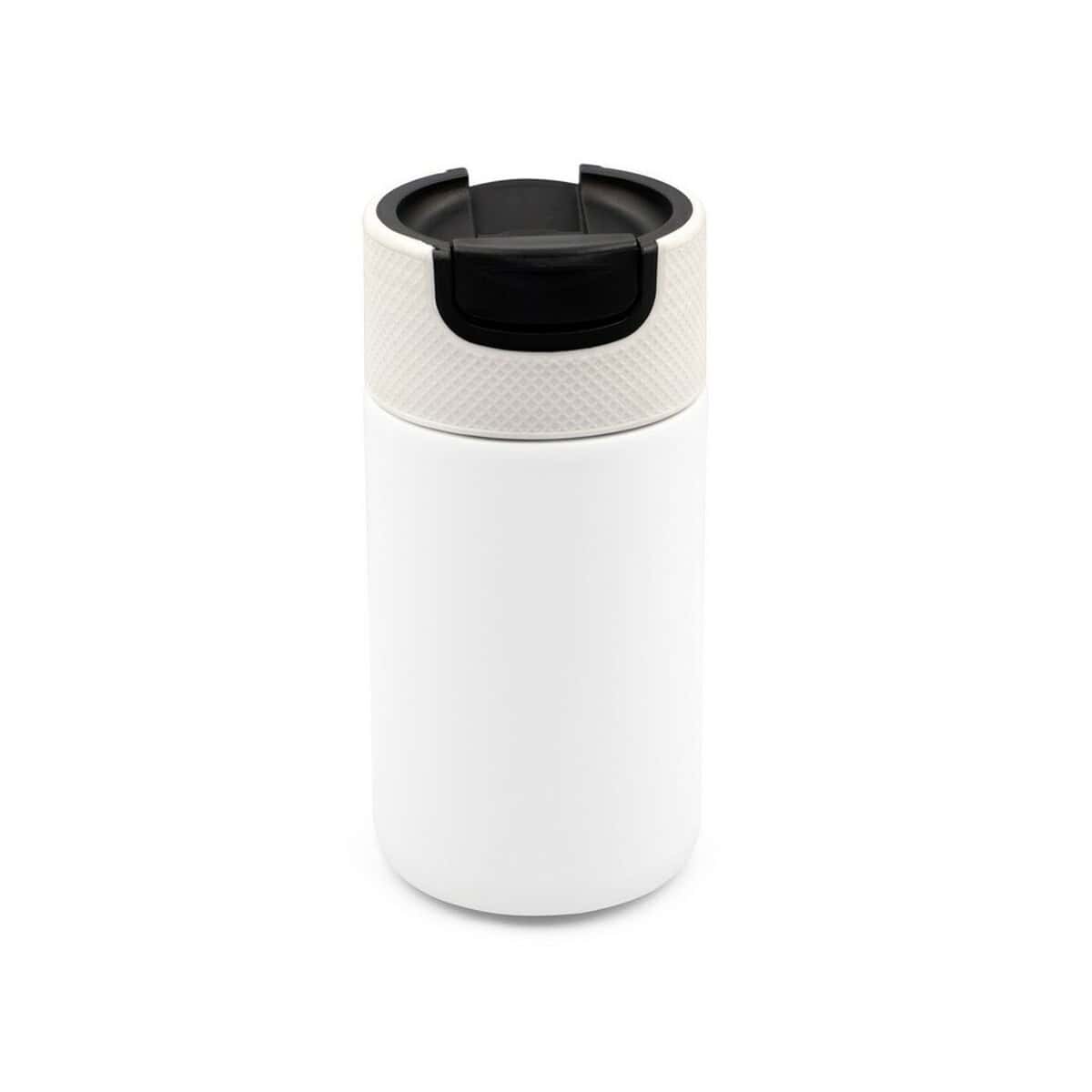 Kubki termiczne z logo – kubek termiczny 400 ml air gifts z ceramiką | nabila VA050-02_AAA02 Przenośny uchwyt na kubek z zamknięciem, gadżety reklamowe, personalizacja.