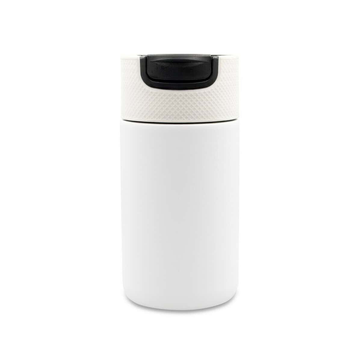 Kubki termiczne z logo – kubek termiczny 400 ml air gifts z ceramiką | nabila VA050-02_AAB01 1. Przenośna mini komora nasienna z etykietą na ściskanie, biało-czarna, nowoczesny design.