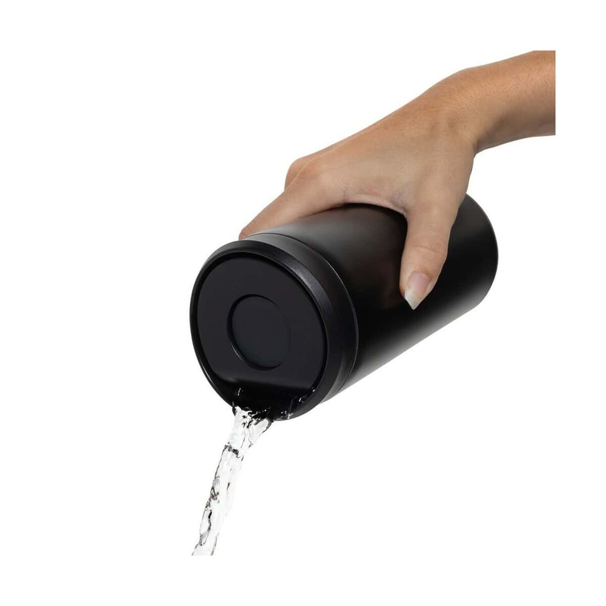 Kubki termiczne z logo – kubek termiczny 400 ml avira alix P438.1001__B_6 Stylowa butelka termiczna na kawę i herbatę, czarna, z funkcją utrzymania temperatury. Idealny gadżet na co dzień.