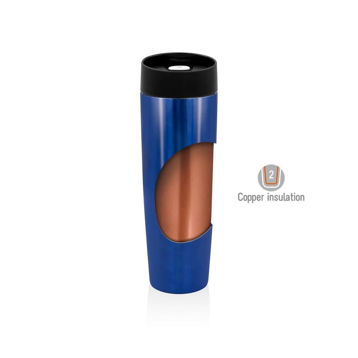 Kubki termiczne z logo – kubek termiczny 500 ml air gifts | elizabeth V0900_9 Butelka termiczna z izolacją copper, personalizowana z nadrukiem, oryginalny gadżet reklamowy.