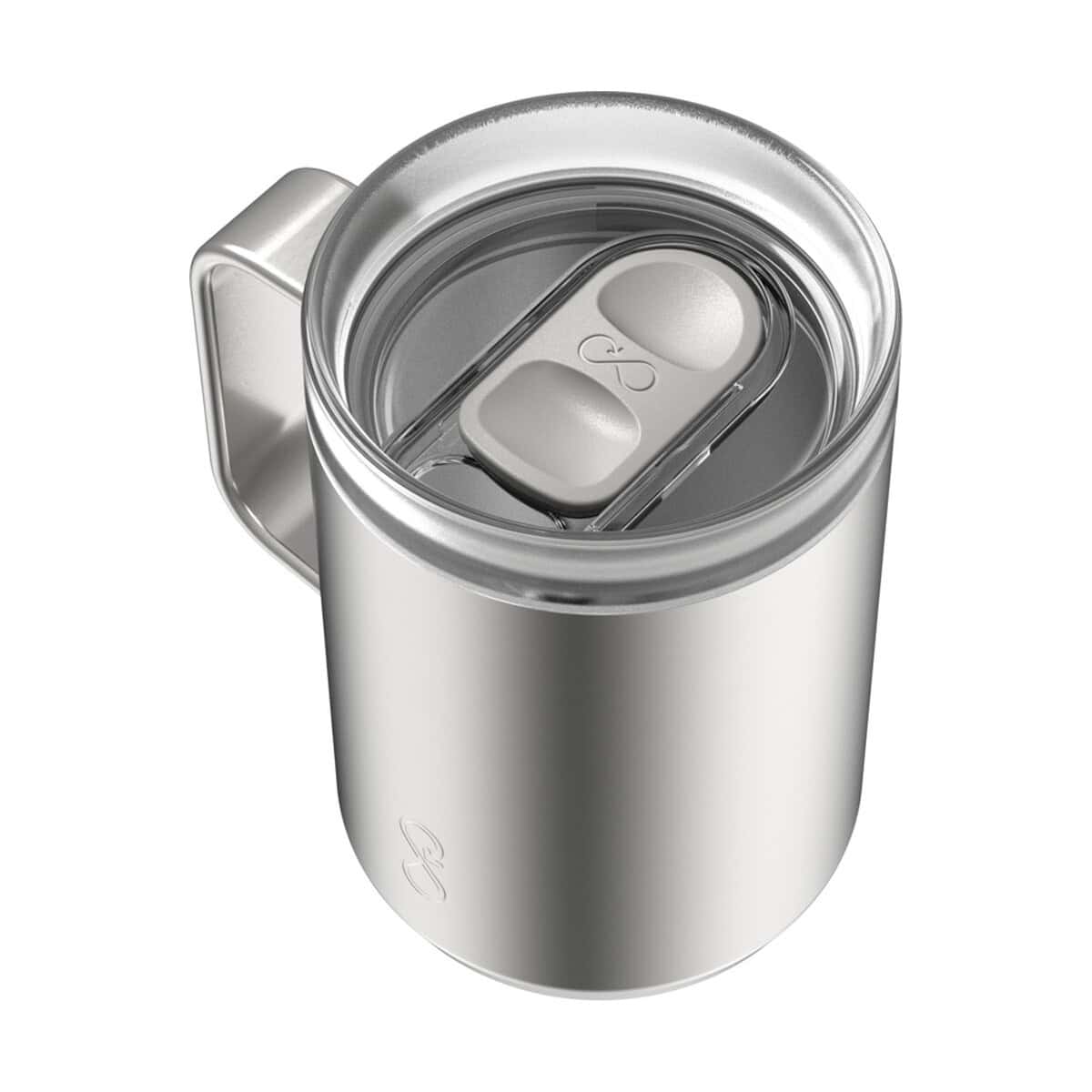 Butelka termiczna z wkładką do napojów, srebrna, prezent, gadżet reklamowy.