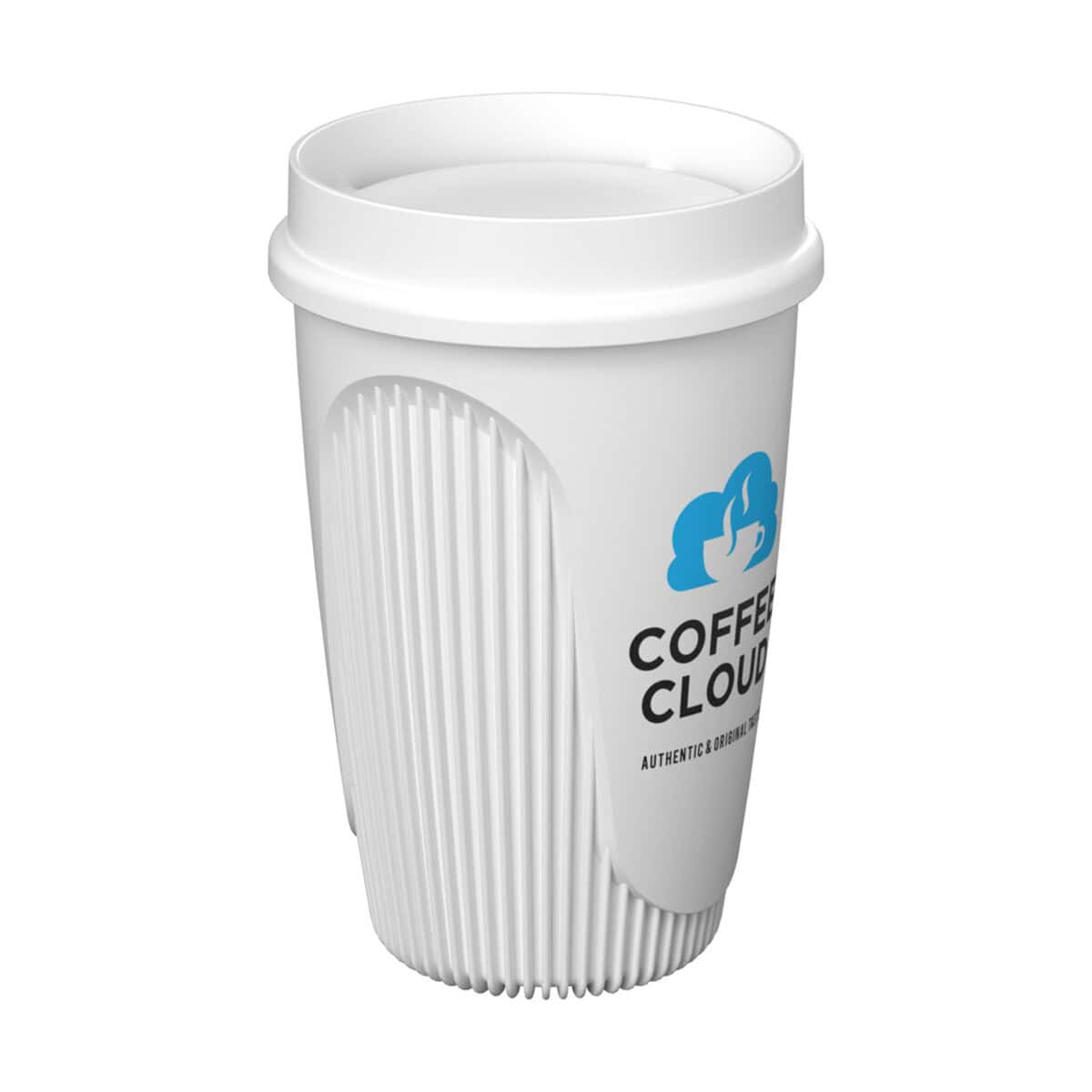 Kubki z logo – alto kubek o pojemności 350 ml z pokrywką 360° 21074801_sr_y1 Pusta kawa na wynos w kubku reklamowym z logo Coffee Cloud.