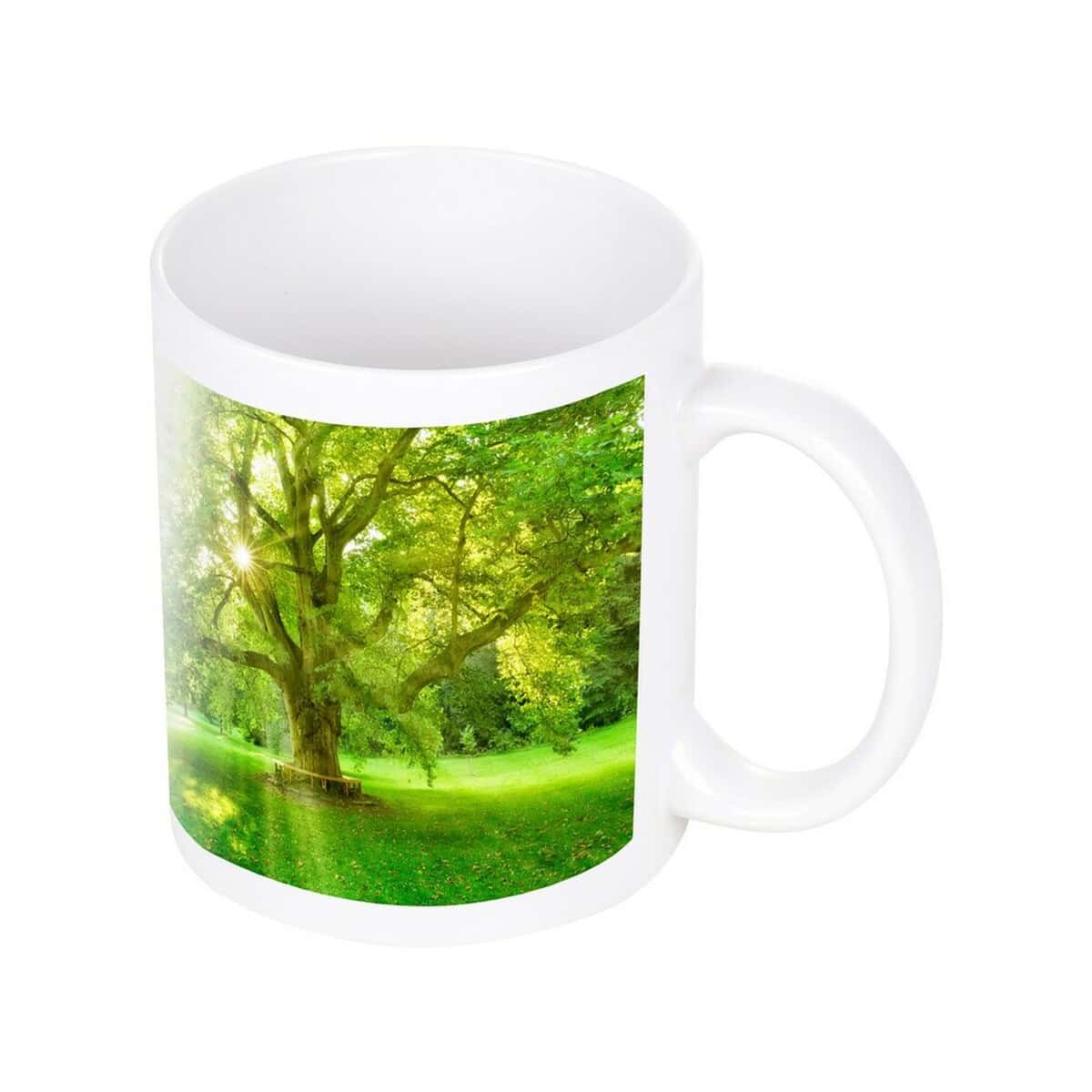 Zielony drzewo na kubku, gadżety reklamowe z nadrukiem, ekologiczne prezenty, kubki z własnym nadrukiem, gadżety promocyjne}.