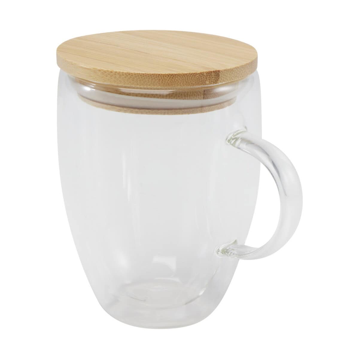 Kubki z logo – szklany kubek leona 350 ml z bambusową pokrywką 11341801_e1 Kubek ze szkła z bambusową pokrywką, idealny na herbatę, kawę i napoje na wynos.
