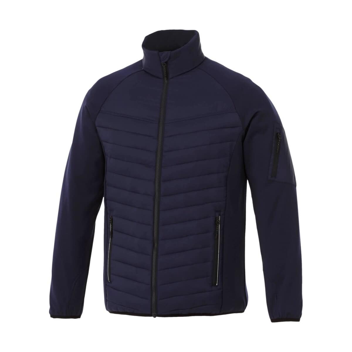 Ciepła męska kurtka softshell w kolorze granatowym, idealna na chłodne dni.