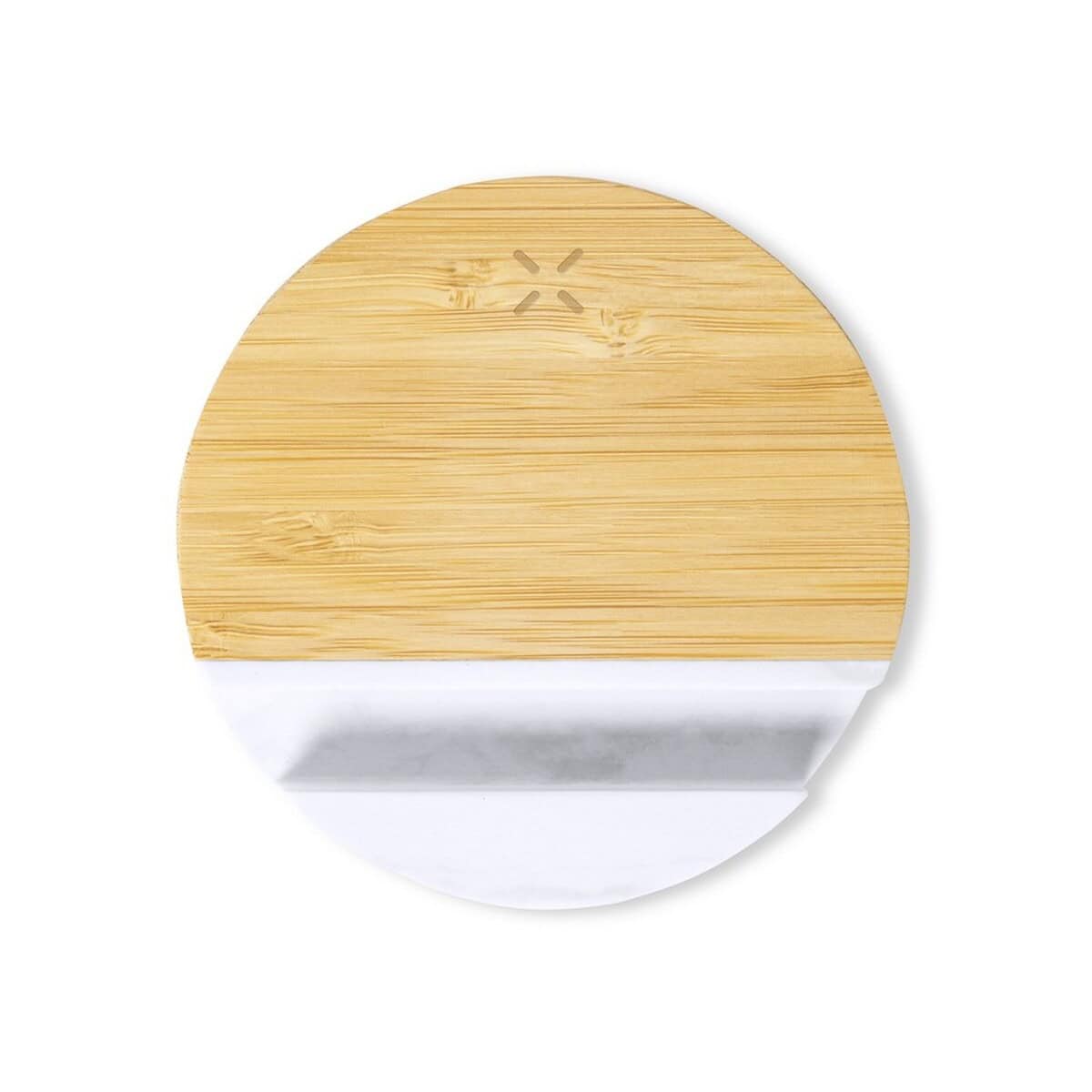 Ładowarki z logo – bambusowa ładowarka bezprzewodowa 15w, stojak na telefon V1135-00_ITP01 Drewniany podkładka pod kubek z ceramiczną podstawą gadżet reklamowy promocja.