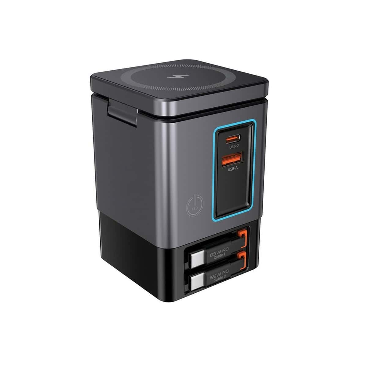 Ładowarki z logo – ładowarka ścienna 105w urban vitamin sacramento P309.5402__B_1 Powerbank z portami USB-C i USB-A, elegancki i funkcjonalny gadżet do ładowania urządzeń.