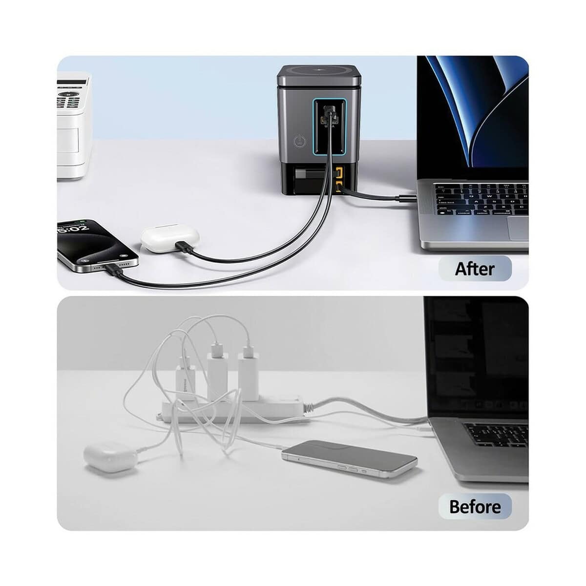 Ładowarki z logo – ładowarka ścienna 105w urban vitamin sacramento P309.5402__B_16 1. Organizery i akcesoria do zarządzania kablami przy biurku.