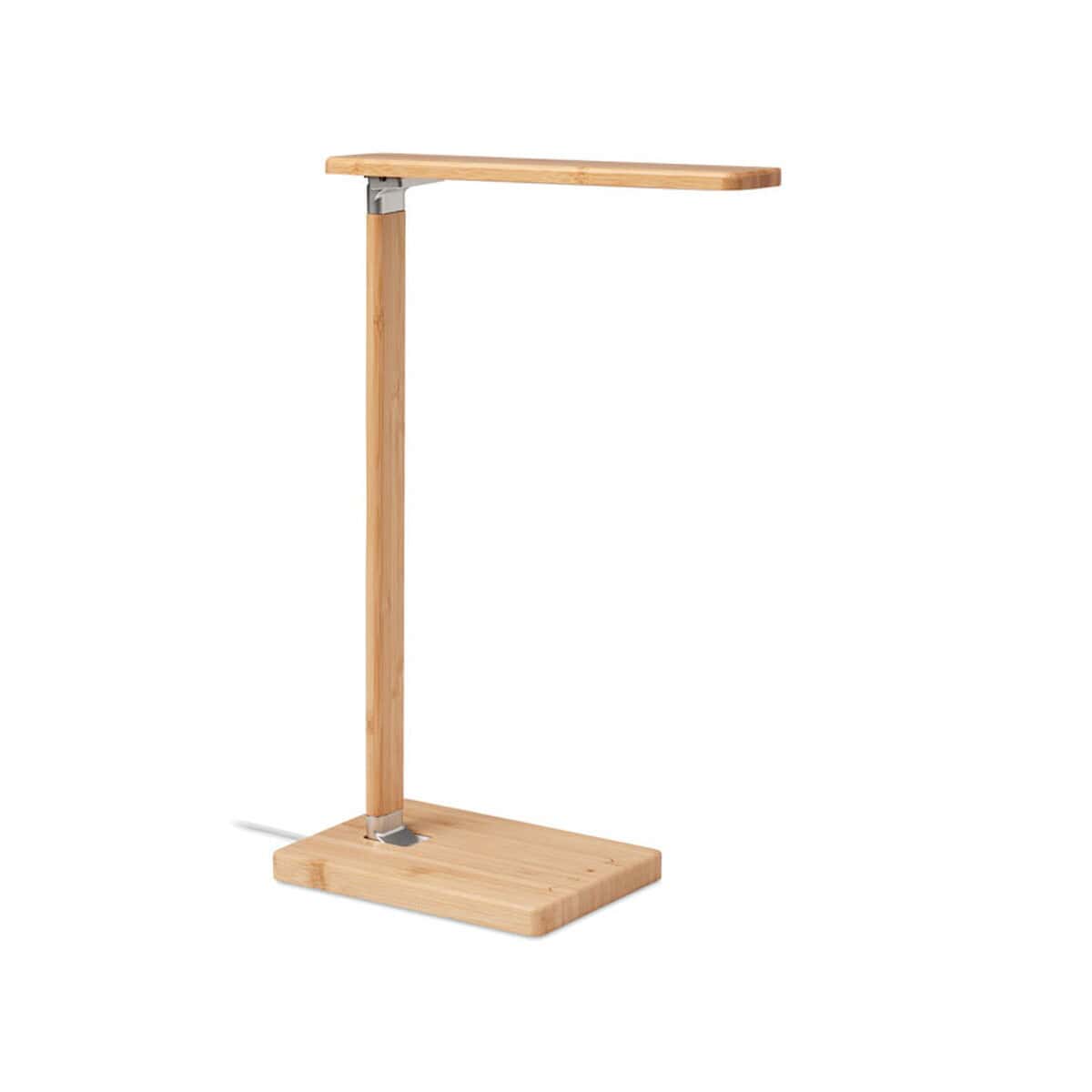 Lampki na biurko z logo – lampka biurkowa/ładowarka 10w neat light mo6346-40 Drewniana statyw na prezentacje i gadżety, naturalny design, idealny na gadżety reklamowe.