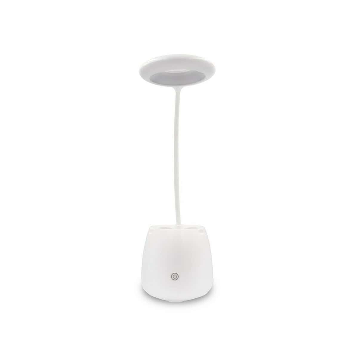 Lampki na biurko z logo – lampka na biurko, głośnik bezprzewodowy 3w, stojak na telefon, pojemnik na przybory do pisania | asar V0188-02_AAB01 Lampka LED z ozdobnym zawieszeniem na ścianę, nowoczesne gadżety biurowe i dekoracje.