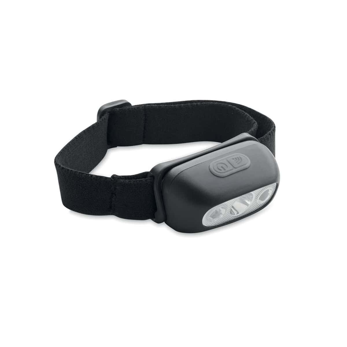 Lampka czołowa LED na głowę, czarna, kempingowa, do biegania, rower, outdoor, gadżet, oświetlenie, akcesoria turystyczne, sportowe.