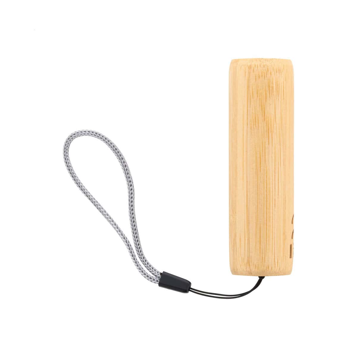 Latarki z logo – charboo latarka akumulatorowa AP864055__B Przenośny głośnik Bluetooth drewniany z linką, elegancki gadżet reklamowy i personalizowany prezent.