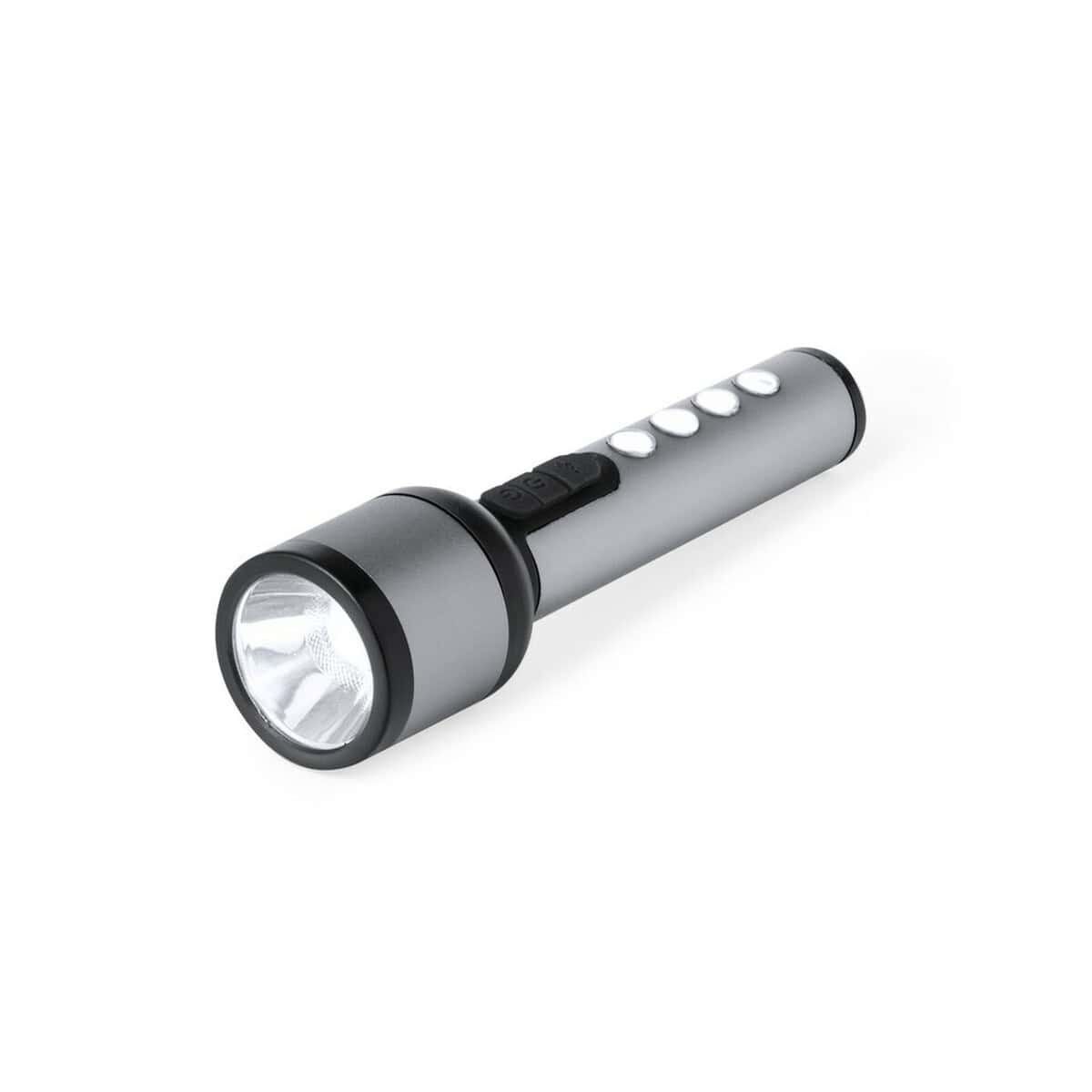 Latarka LED z funkcjami power bank, przenośne gadtety reklamowe dla firm.