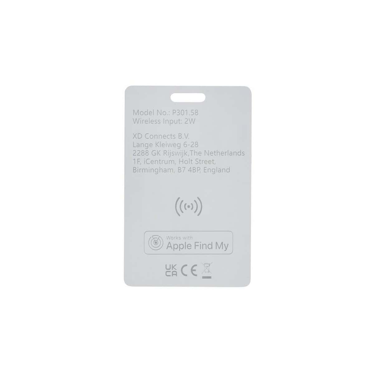 Lokalizatory kluczy z logo – bezprzewodowy wykrywacz kluczy, lokalizator findit P301.5803__B_3 1. Etui na tagi z nadrukiem, logo i informacje techniczne, do personalizacji gadżetów promocyjnych.