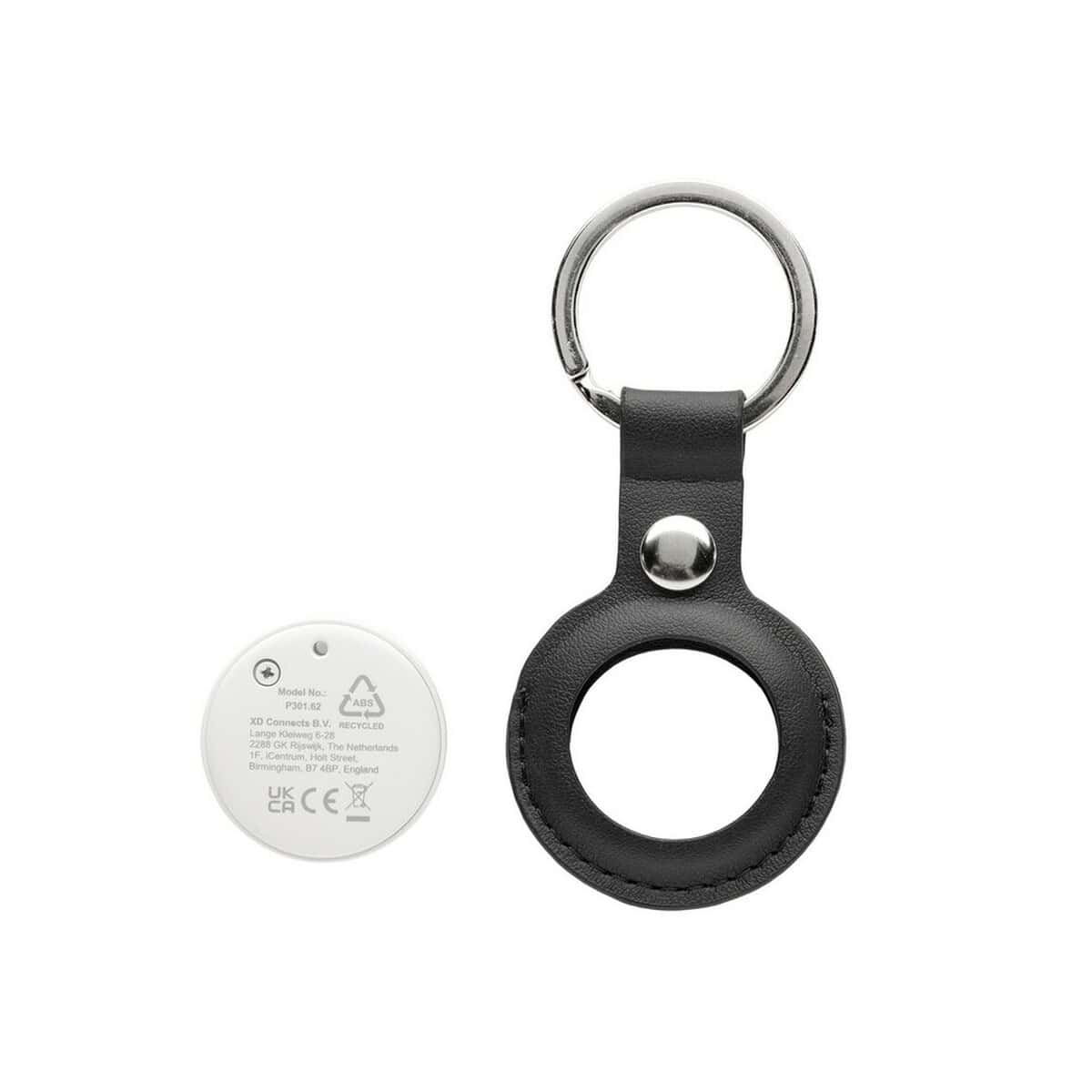 Lokalizatory kluczy z logo – bezprzewodowy wykrywacz kluczy, lokalizator findmate dual P301.6203__B_6 1. Kluczyk z breloczkiem na identyfikator RFID, czarny, elegancki design.