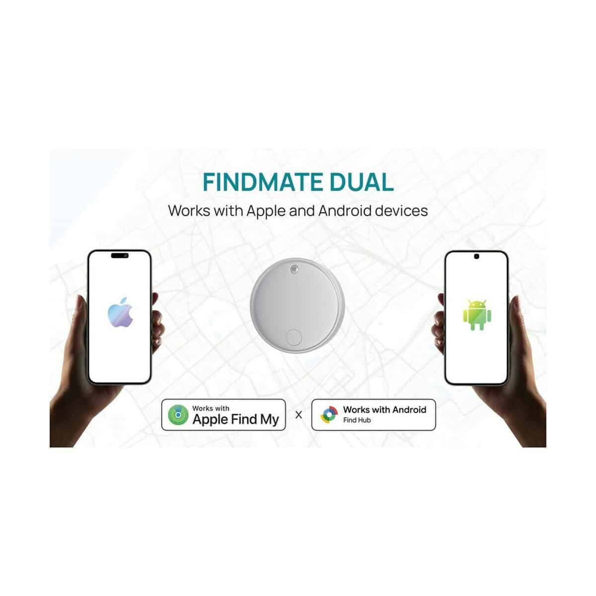 Lokalizatory kluczy z logo – bezprzewodowy wykrywacz kluczy, lokalizator findmate dual P301.6203__M_400 Znaczek gadżetu z funkcją Findmate dual do urządzeń Apple i Android.