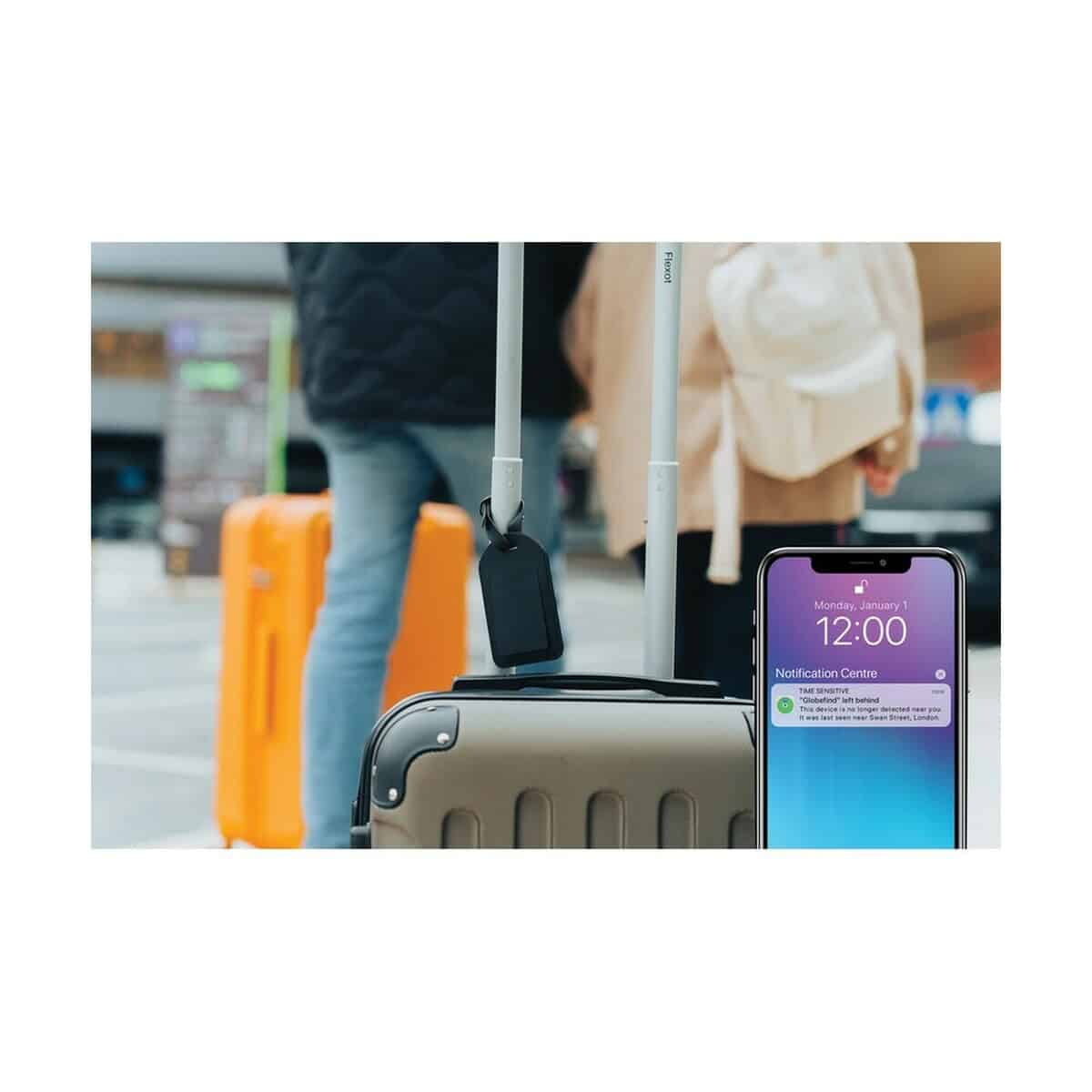 Lokalizatory kluczy z logo – zawieszka bagażowa, wykrywacz, lokalizator globetrack P301.5501__M_402 Przedmiot reklamowy na lotnisku, smartwatch, urządzenia z grawerem i gadżety podróżne.