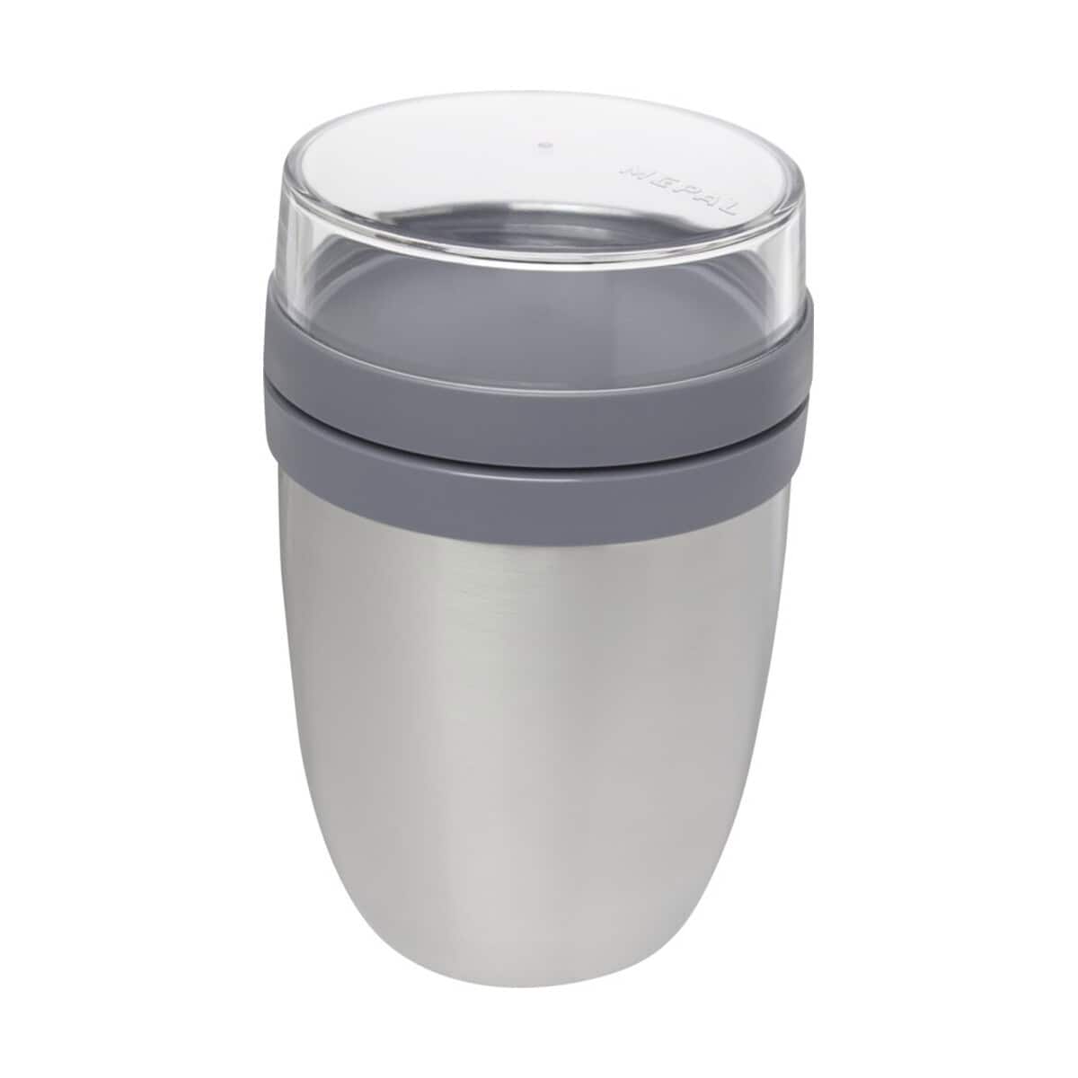 Wyszukane gadżety biurowe z pojemnikiem na przekąski, kubek termiczny z pokrywką, personalizowane gadżety, praktyczne akcesoria na biurko.