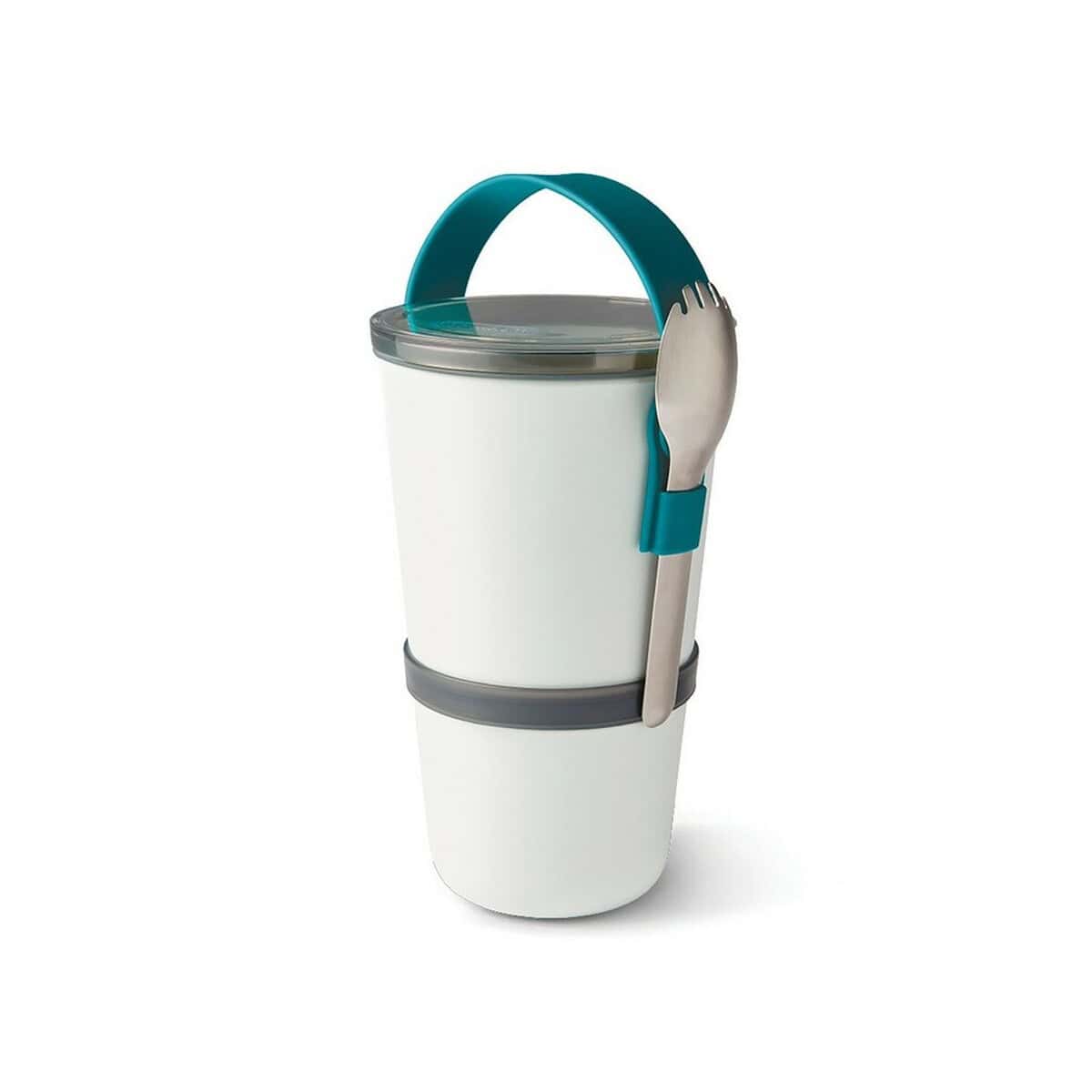 Lunchboxy z logo – lunchbox, miska śniadaniowa black+blum P439.0333__B_1 1. Personalizowana termosowa kubek z widelcem i łyżką na gadżety firmowe.