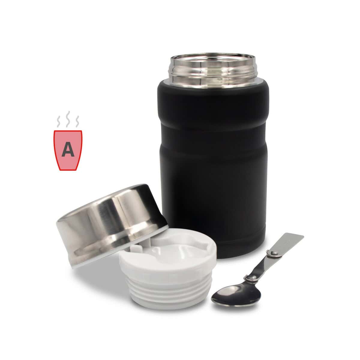 Lunchboxy z logo – termiczny pojemnik na żywność 650 ml air gifts, składana łyżka | jonathan V9962-03_AAA00 Zingen na kubek termiczny, grawery, gadżety promocyjne dla firm, personalizowane kubki, upominki reklamowe.