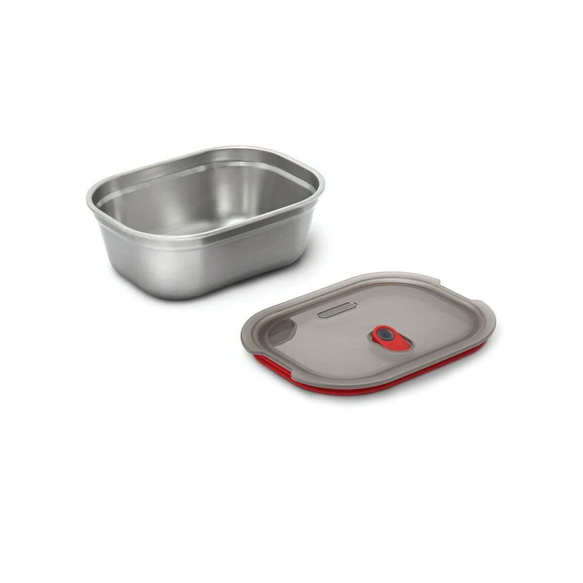 Lunchboxy z logo – zestaw pudełek śniadaniowych 3 el. black+blum P439.2102__B_8 Stalowa pojemnik na żywność z przejrzystą pokrywką i uszczelką.