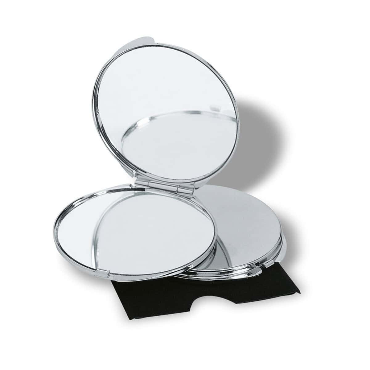 Lusterka z logo – dwa lusterka do makijażu guapas kc2204-17 Lusterko kompaktowe z lustrem w środku, elegancki dodatek do torebki lub kosmetyczki.