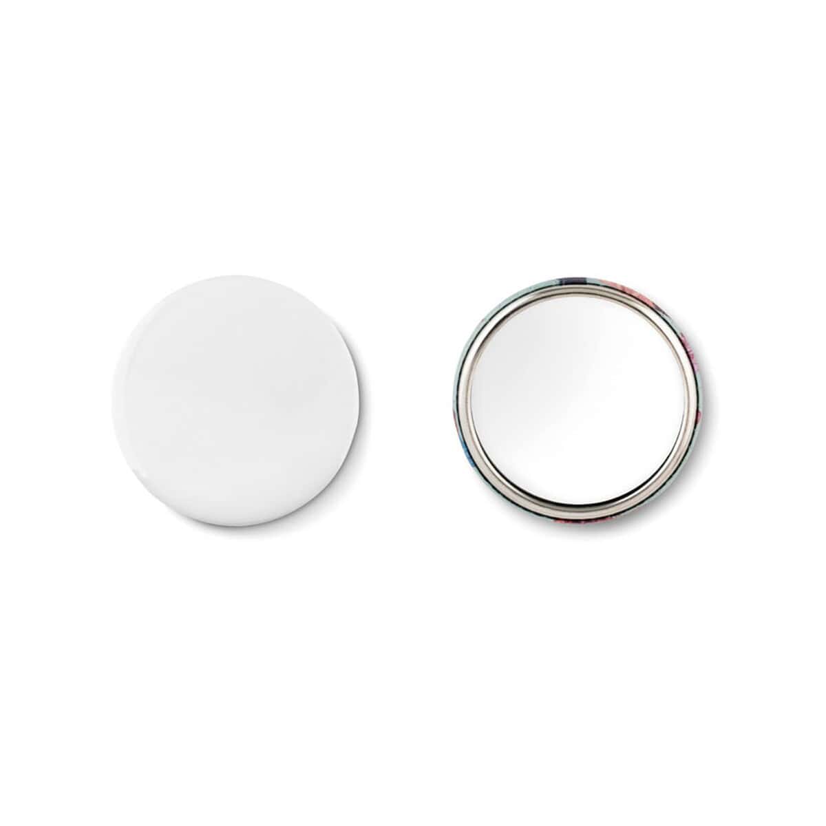 Lusterka z logo – lusterko button mirror mo9335-16 Czarna naklejka na lodówkę z logo firmowym, gadżet promocyjny na prezent.