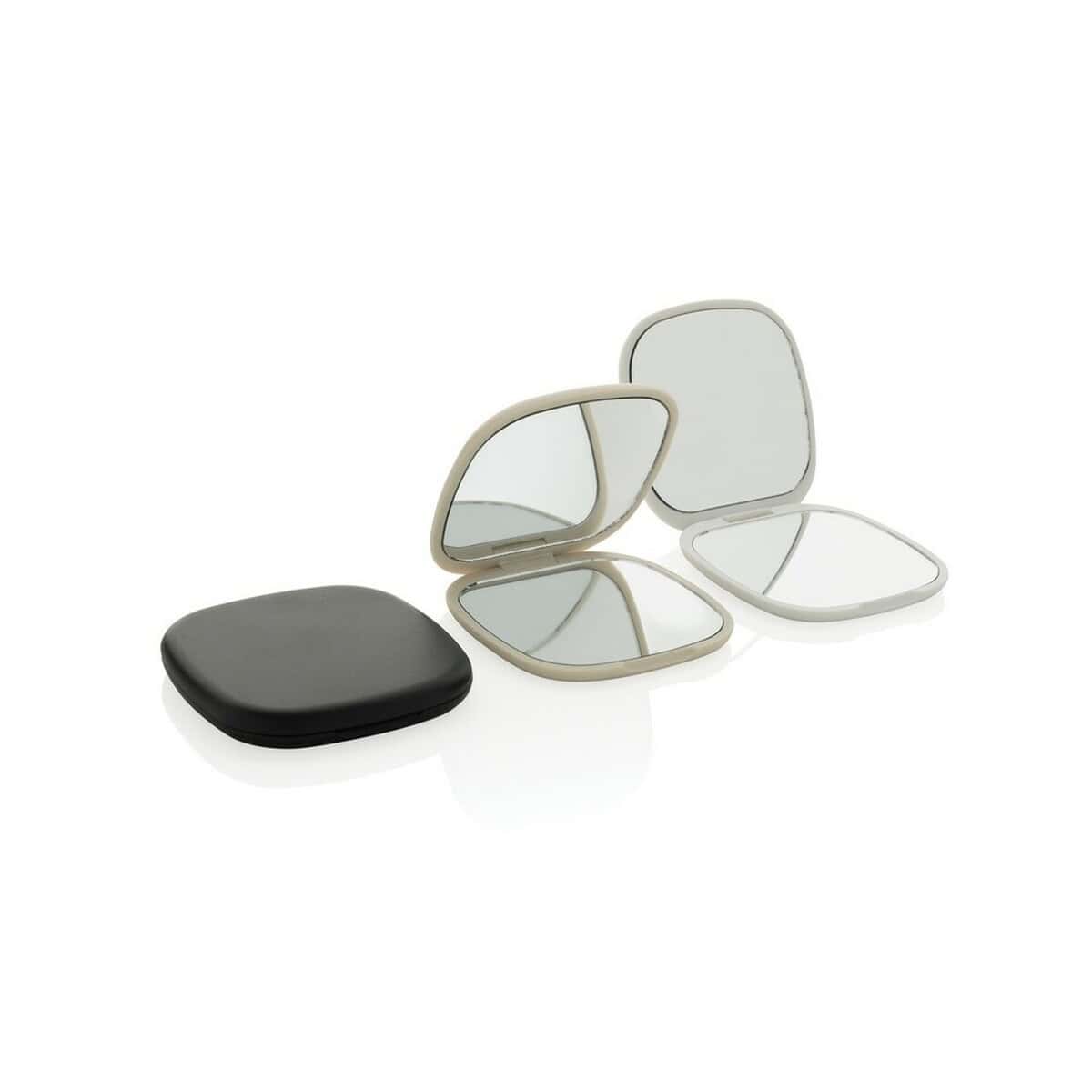 Lusterka z logo – lusterko reflecta P457.0401__G_300 Lusterko do makijażu, składane z lustrem i etui, personalizowane gadżety do kosmetyków.