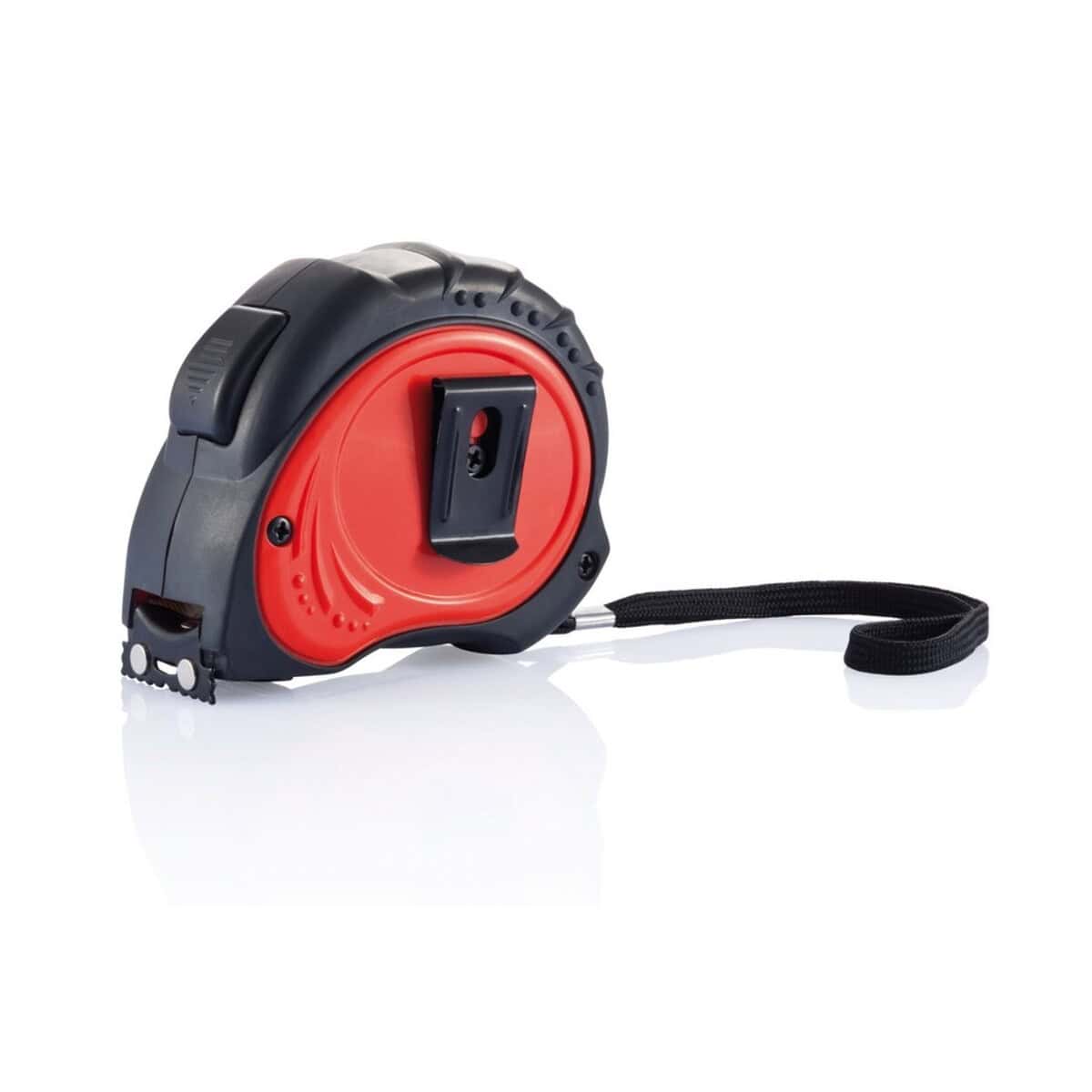 Miarki z logo – miara 8m tool pro P113584_2 1. Przenośna taśma miernicza z blokadą i paskiem, idealna do pomiarów i gadżetów promocyjnych.