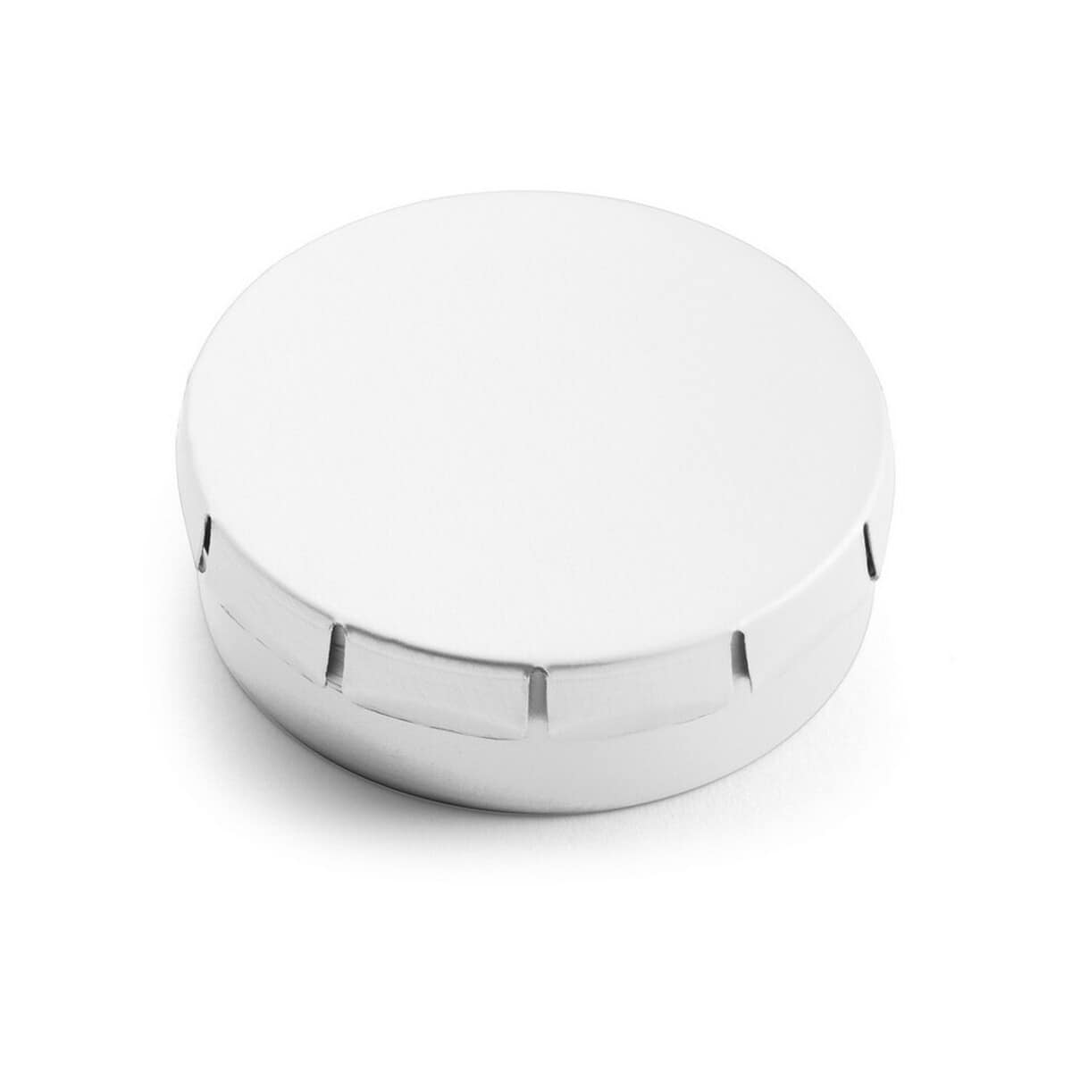 Miętówki z logo – miętówki bez cukru V4714-02_AAA01 Biały grawer do metalu, personalizowany gadżet, upominek firmowy, prezenty z grawerem.