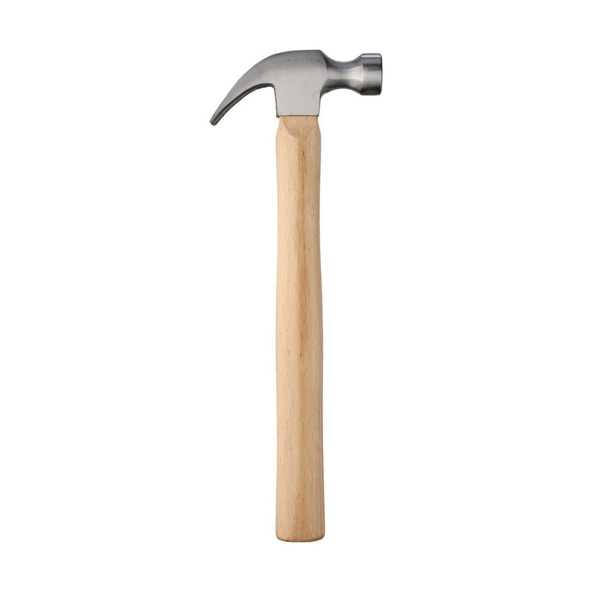 Narzędzia dla bezpieczeństwa z logo – młotek VA573-16_IBK01 Hammer z drewnianą rączką i metalowym czubkiem - narzędzie do napraw i majsterkowania.