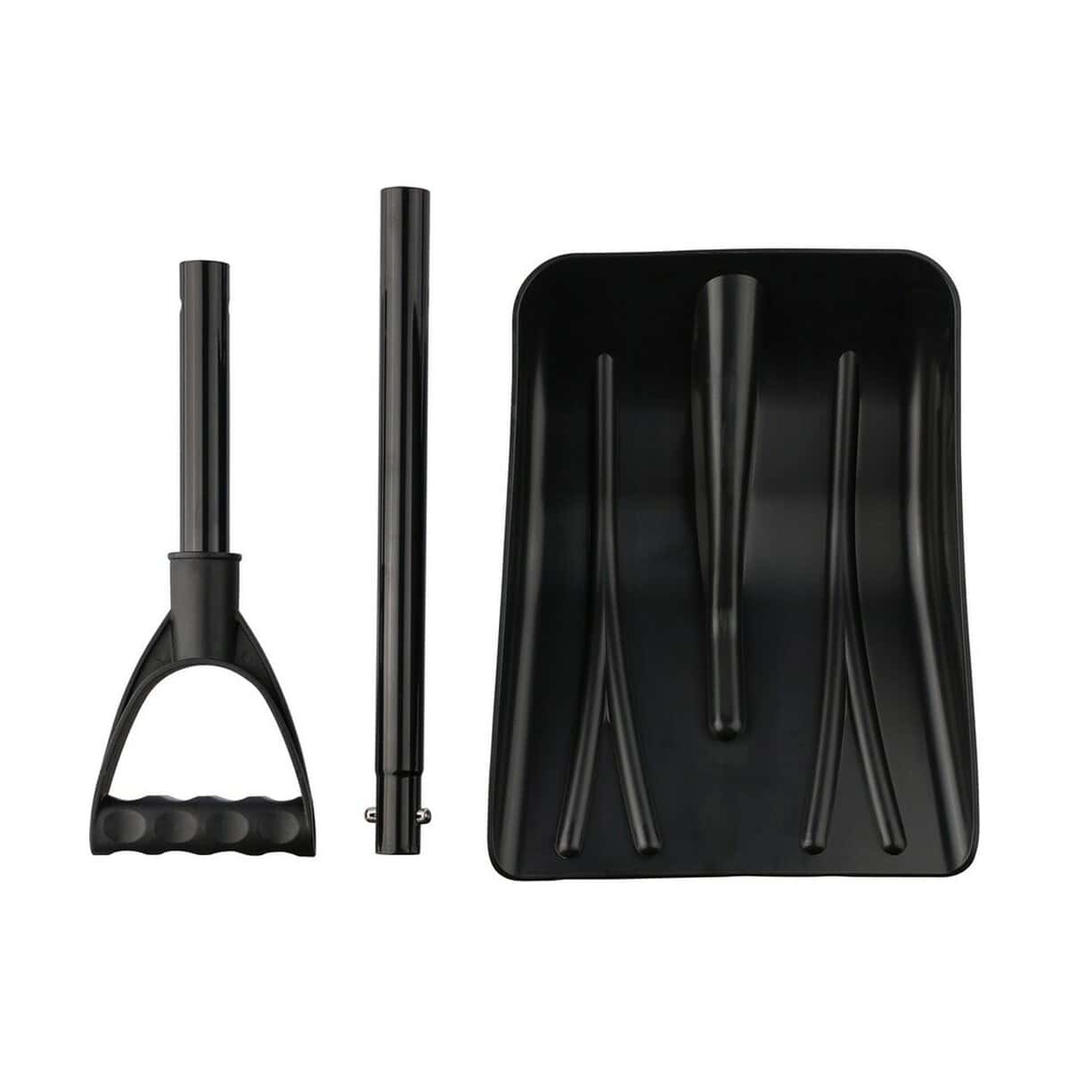 Narzędzia dla bezpieczeństwa z logo – szufla do odśnieżania VA570-03_IDE04 Nazwa pliku: zestaw do odśnieżania z łopatą i dwoma kijami czarny.jpg.