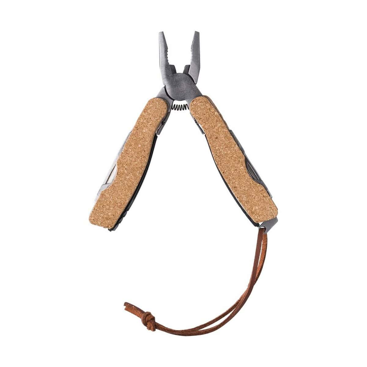 Narzędzia wielofunkcyjne z logo – narzędzie wielofunkcyjne, 9 funkcji V1510-16_AAA06 Przybornik wielofunkcyjny z korkiem i stalowymi szczypcami, idealny na biurko lub do domu.