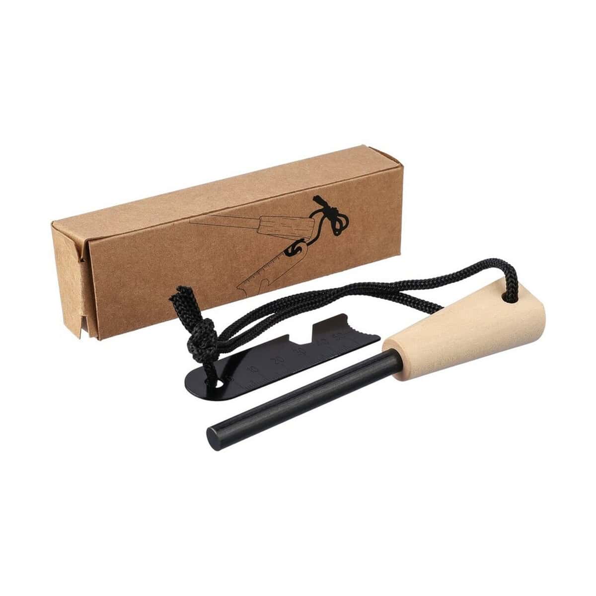 Narzędzia wielofunkcyjne z logo – narzędzie wielofunkcyjne VA564-16_AAA02 Gadżet do kuchni, narzędzie do cięcia czegoś z drewnianym uchwytem i sznurkiem.