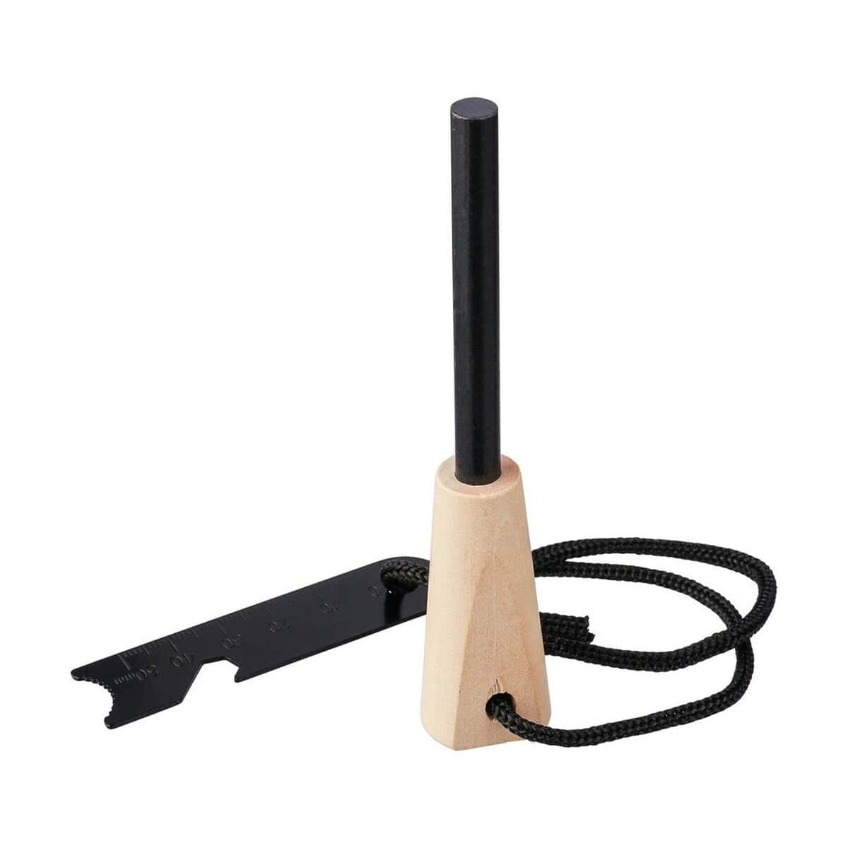 Narzędzia wielofunkcyjne z logo – narzędzie wielofunkcyjne VA564-16_AAA03 Nożyk do cięcia z drewnianym uchwytem i linką, idealny gadżet biurowy i szkolny.