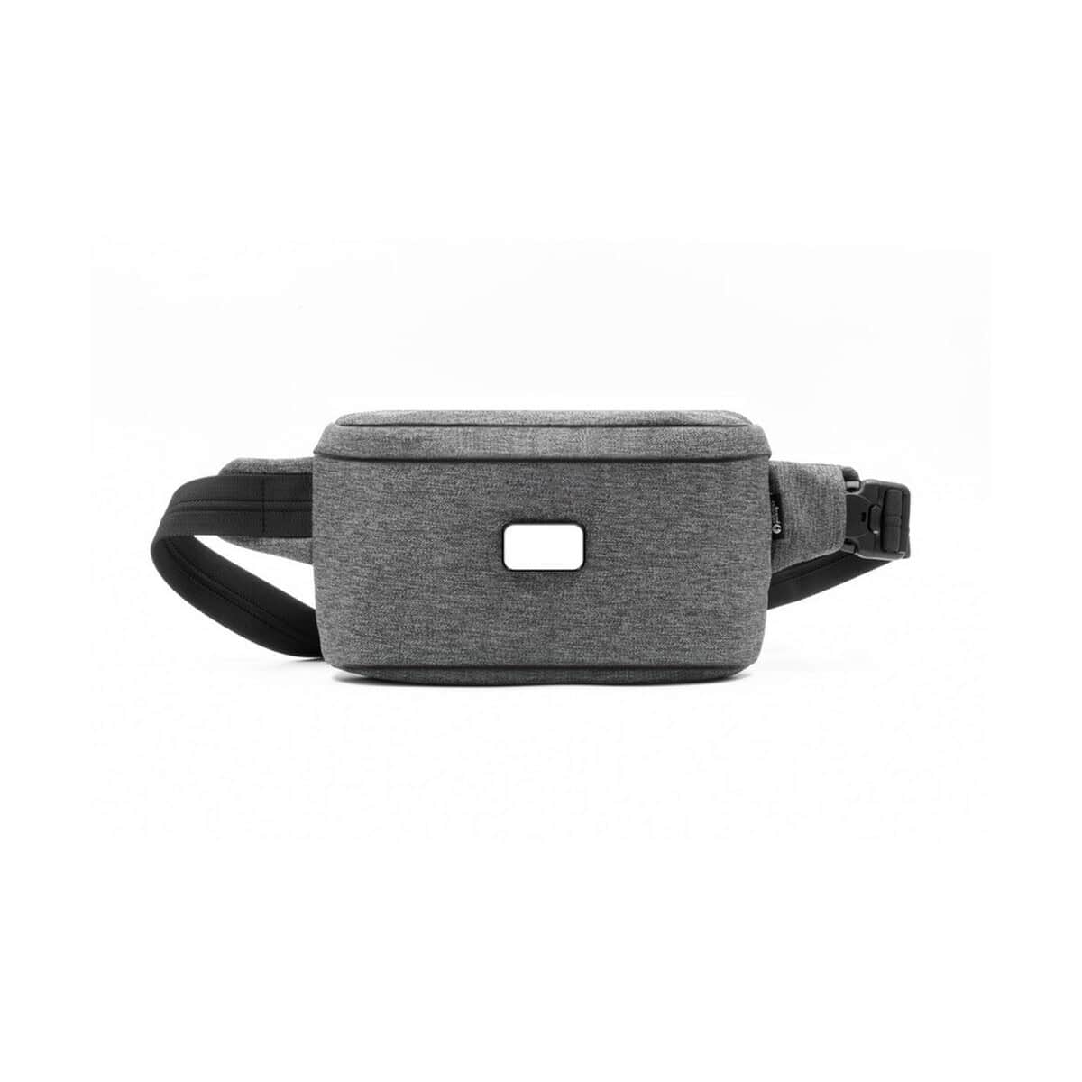 Nerki z logo – saszetka zapinana w pasie brandcharger crosspack VA537-19_AAB03 Plecak na ramię z szarej tkaniny, modny gadżet reklamowy lub promocyjny.