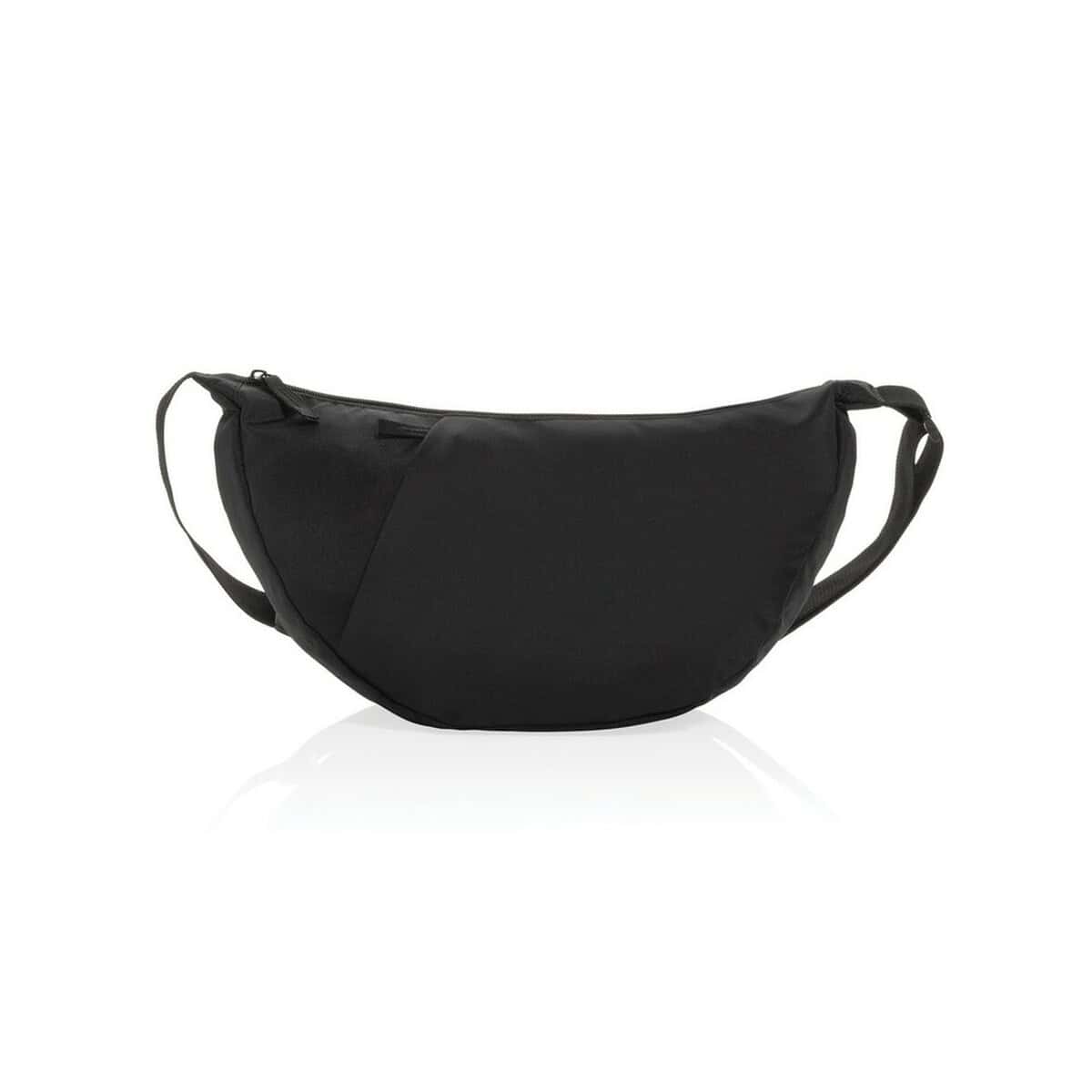 Nerki z logo – saszetka zapinana w pasie crescent xl aware™ rpet P763.5101__B_1 Czarna torba listonoszka na ramię, modne gadżety i akcesoria, idealna na co dzień.