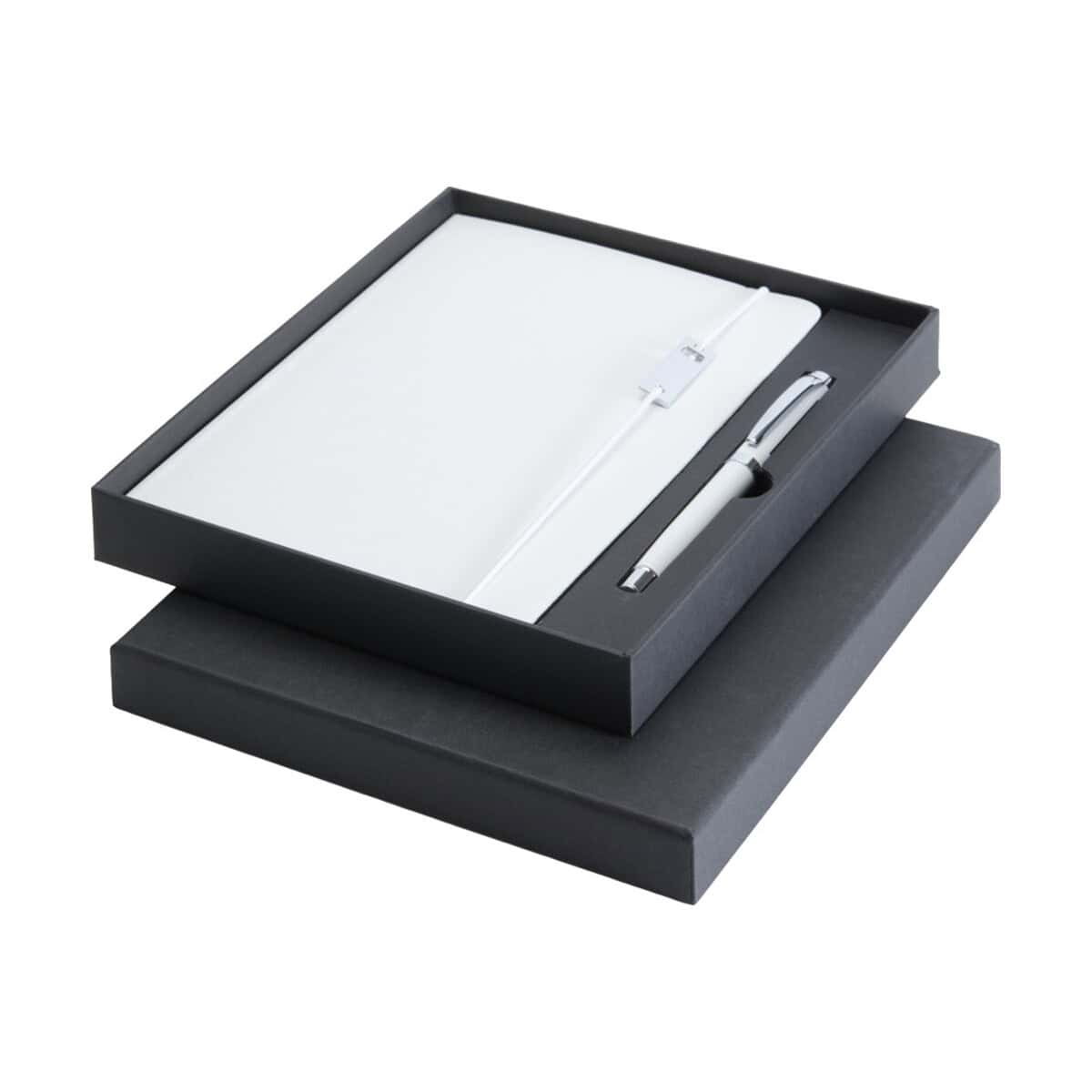 Notatniki z logo – legato elegance zestaw notatnik a5 w twardej okładce z długopisem żelowym 10625801 Gadżet do biura z notesem i długopisem w eleganckim pudełku. Idealny na prezent firmowy i upominki promocyjne.