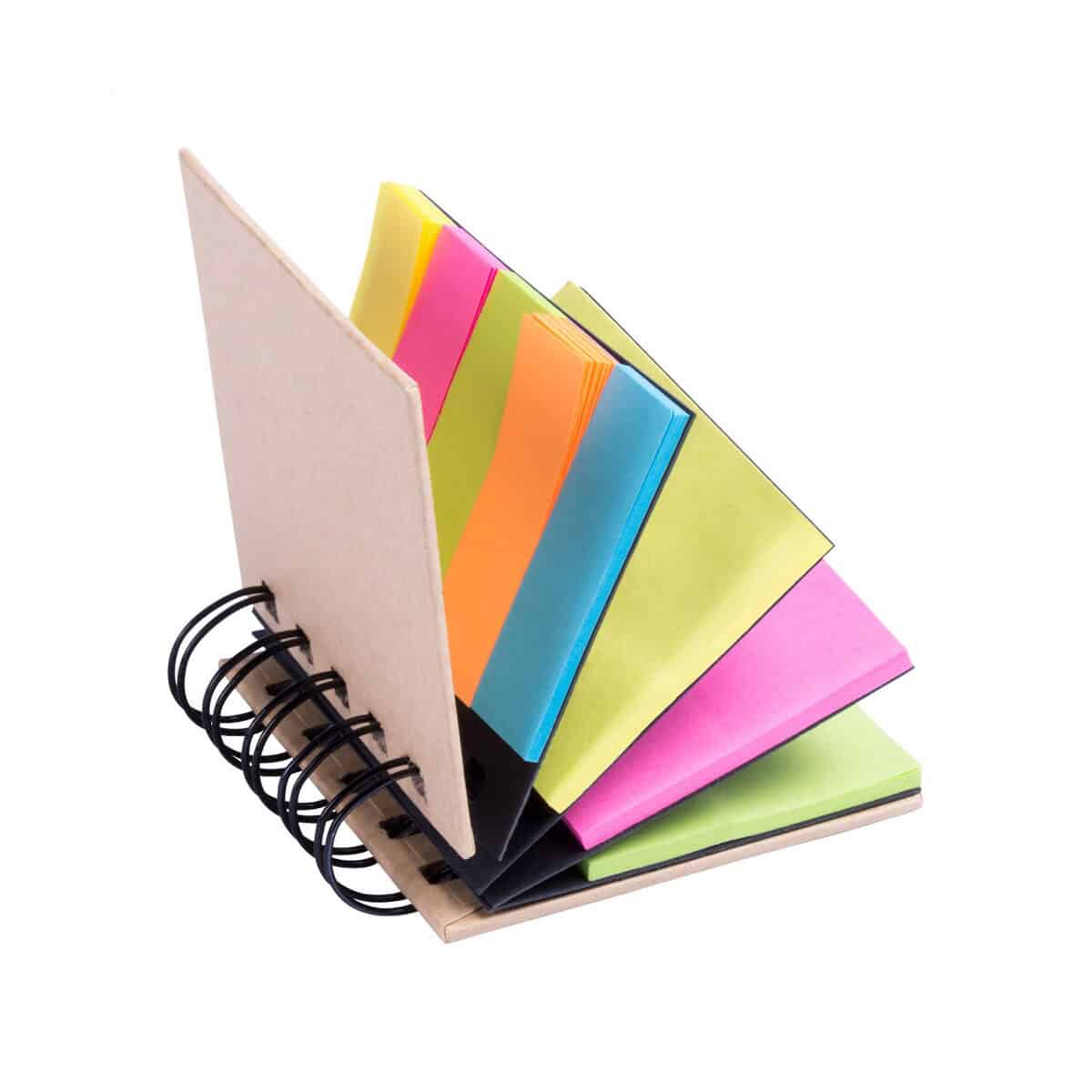 Notatniki z logo – limon notatnik z karteczkami samoprzylepnymi AP741844__B Kolorowe zakładki i notesy gadżety biurowe na prezent. Idealne na biurko lub do nauki i pracy.